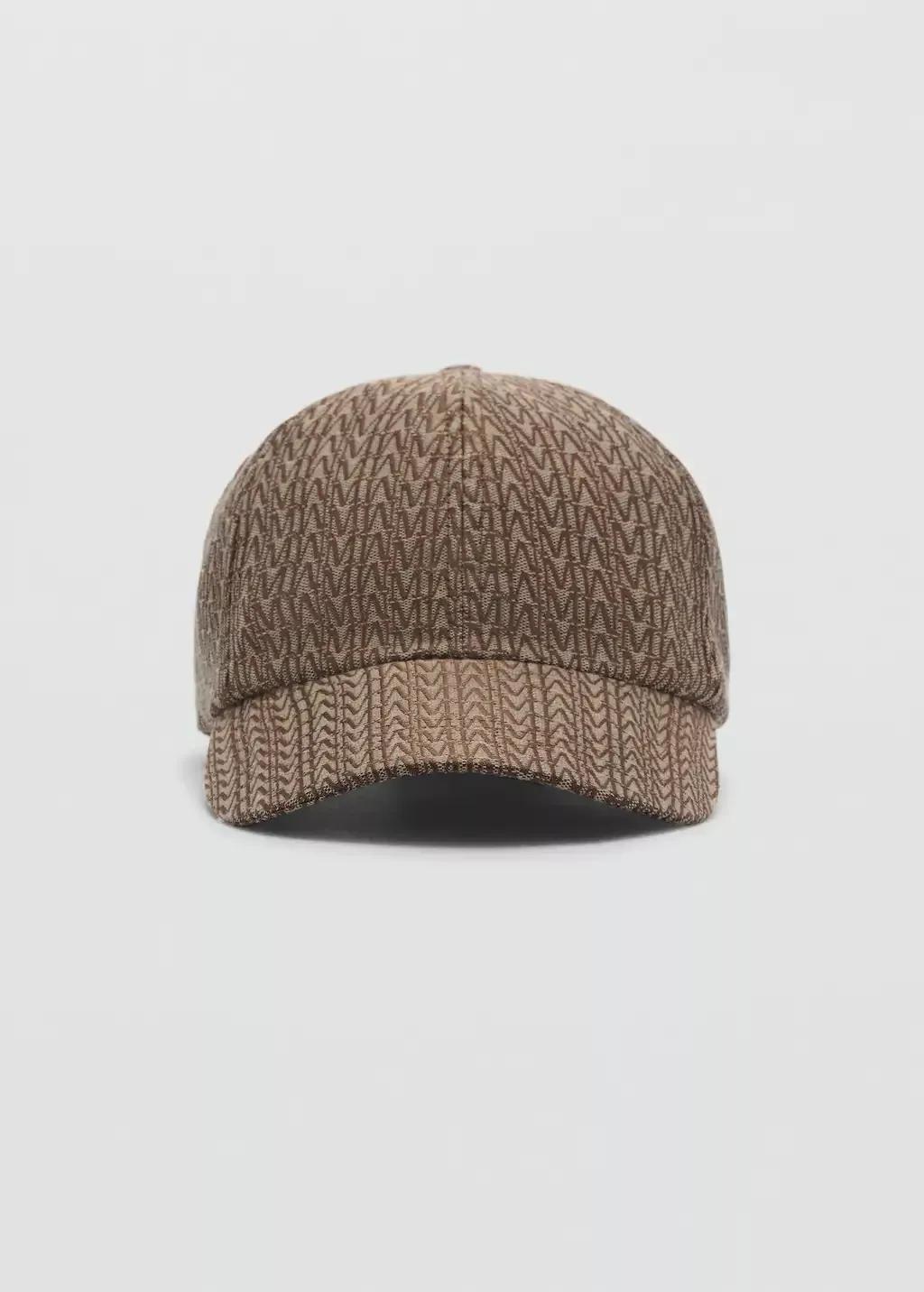 Beige Cap With Printed Mango Logo, , medium