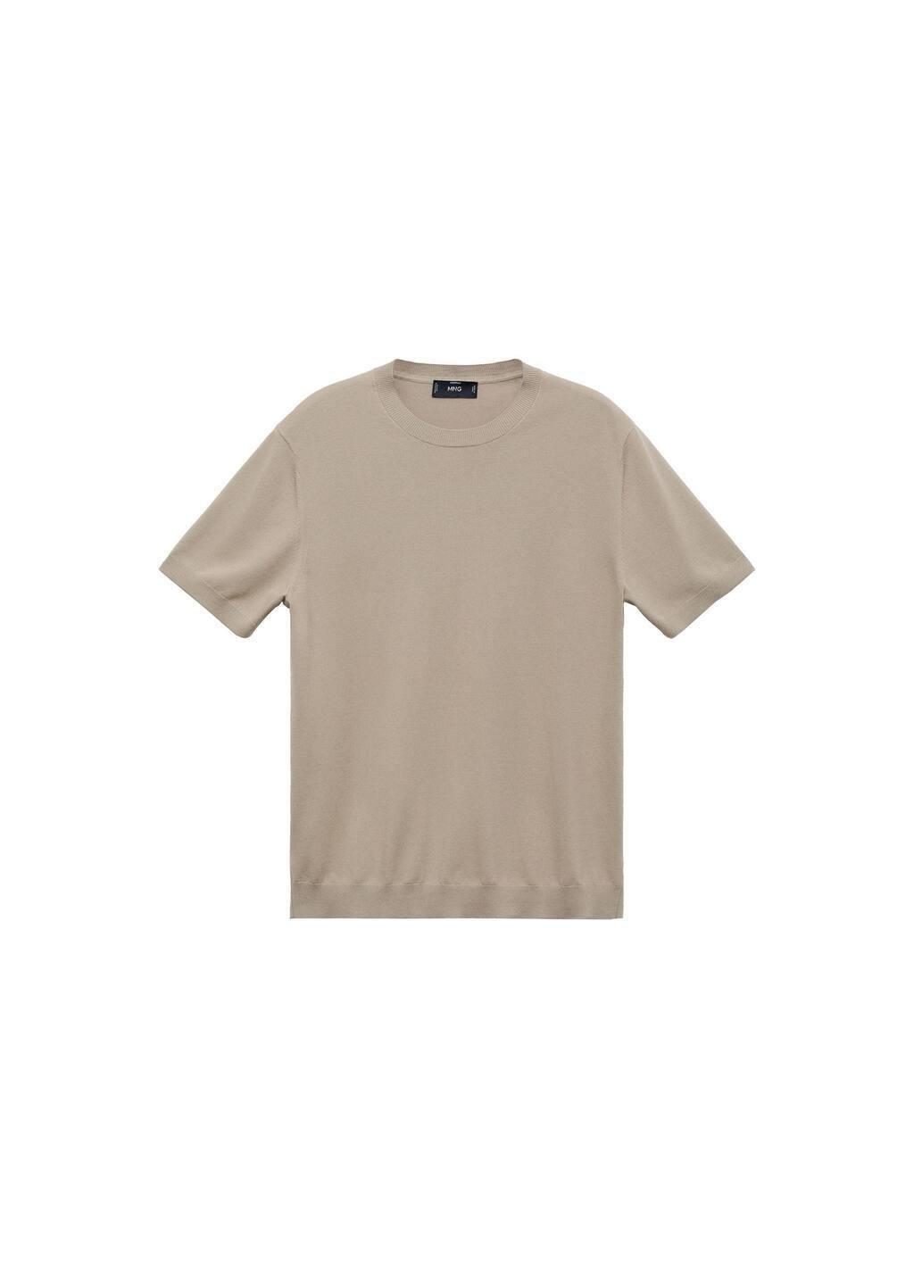 White Cotton Fine-Knit T-Shirt, , large image number 3