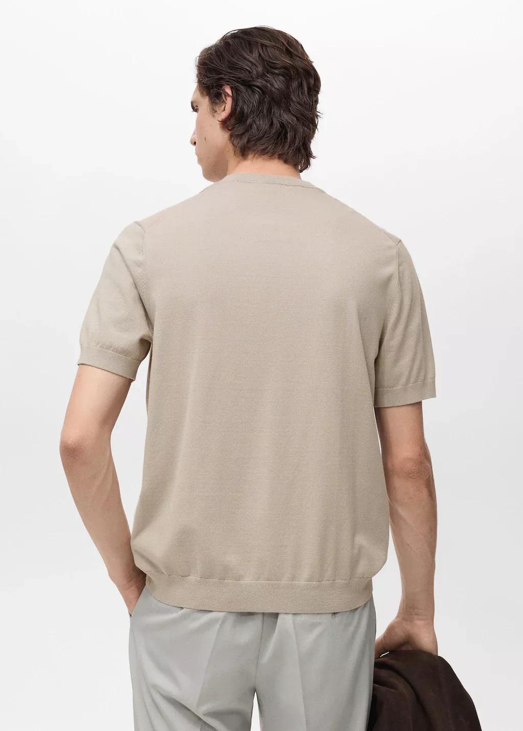 White Cotton Fine-Knit T-Shirt, , large image number 5