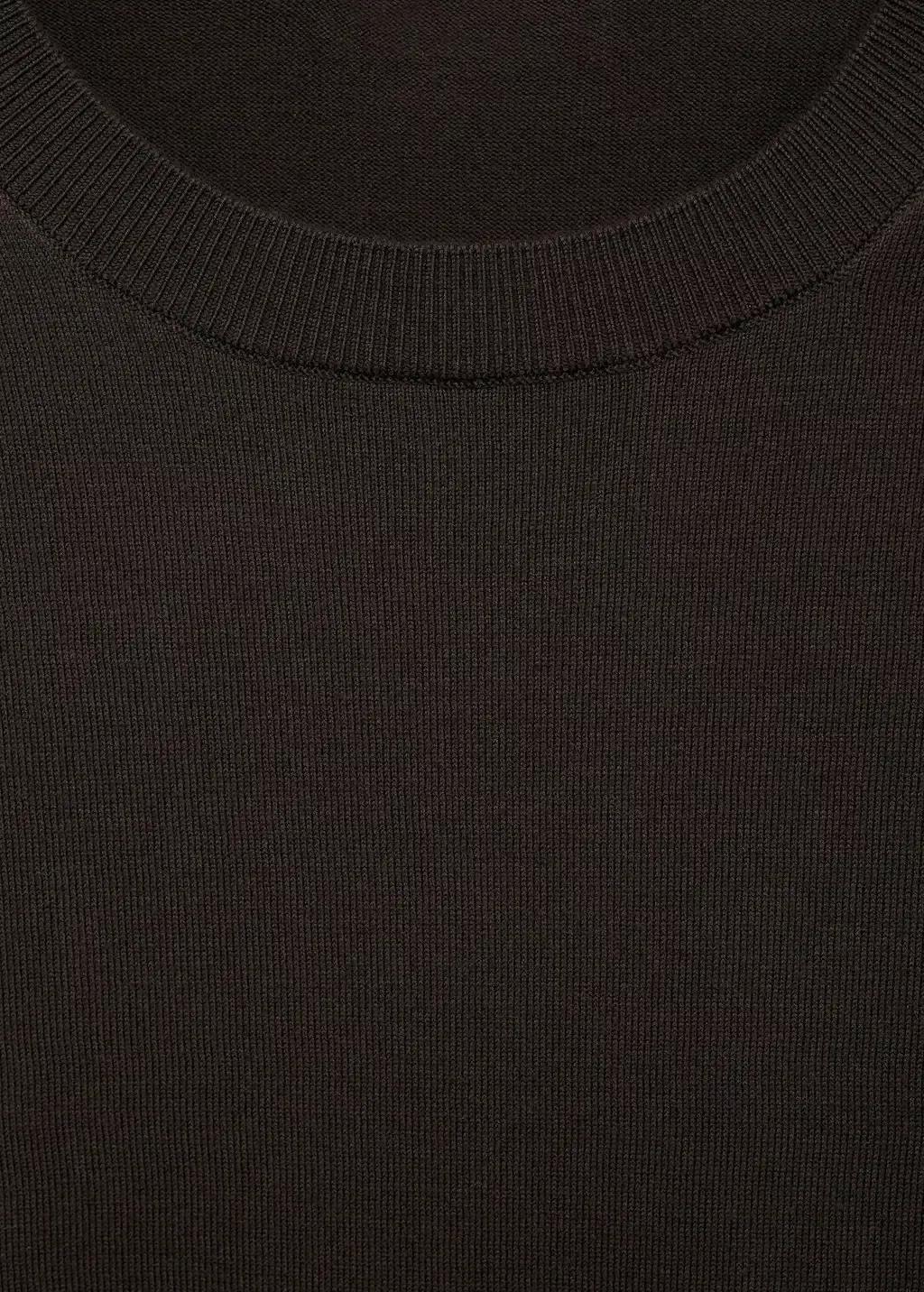 Brown Cotton Fine-Knit T-Shirt, , large image number 4