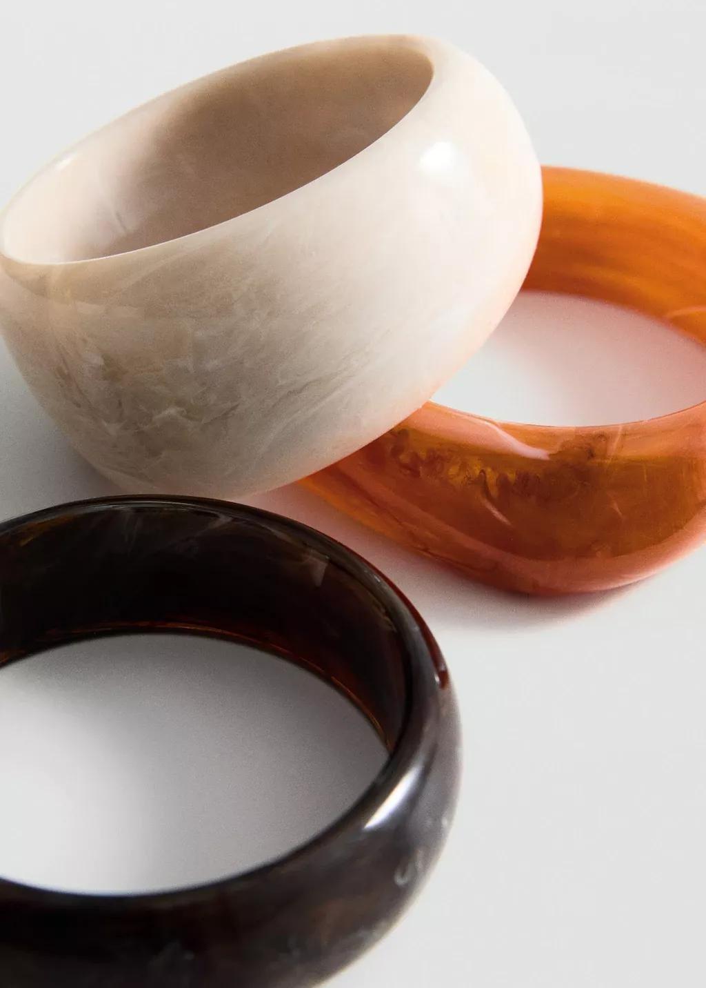 Orange Set Of 3 Bracelets, Orange, large image number 0