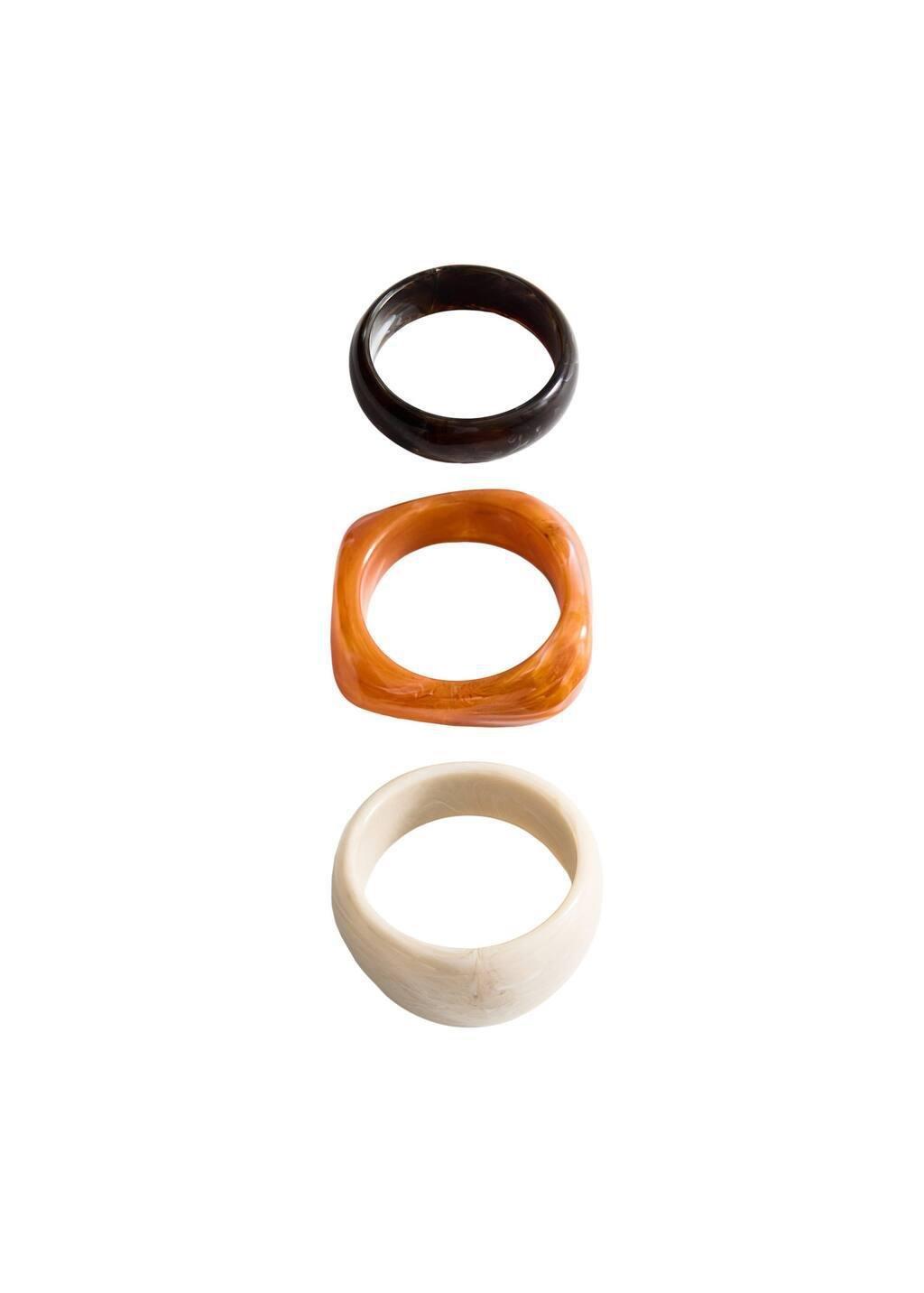 Orange Set Of 3 Combined Bracelets, Orange, large image number 2
