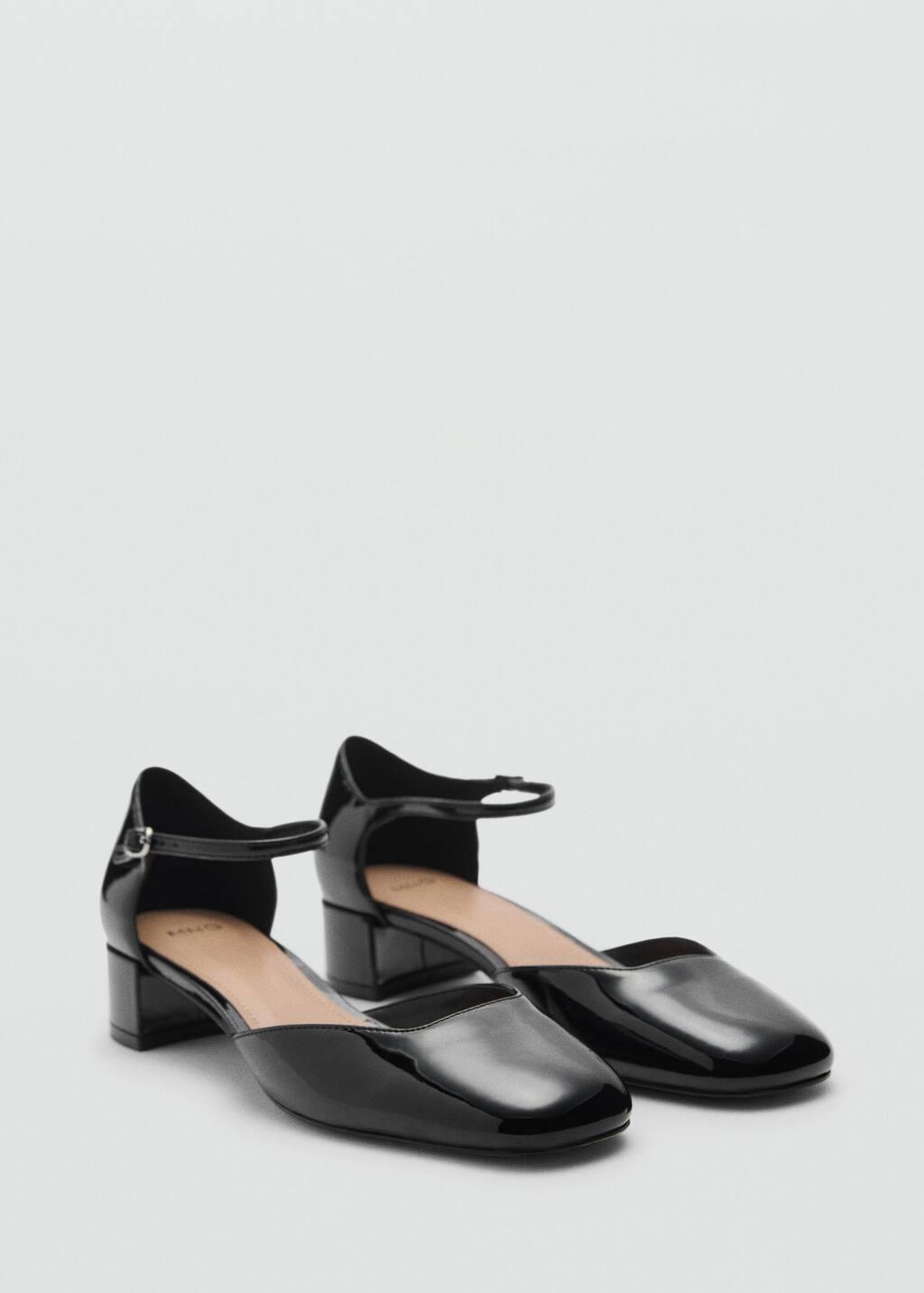 Black Patent Leather-Effect Heeled Shoes, 0201_99, large image number 0