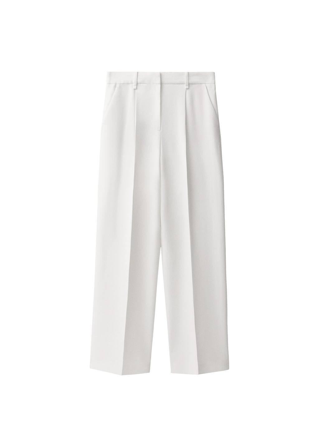 White Wideleg Suit Trousers, , large image number 3
