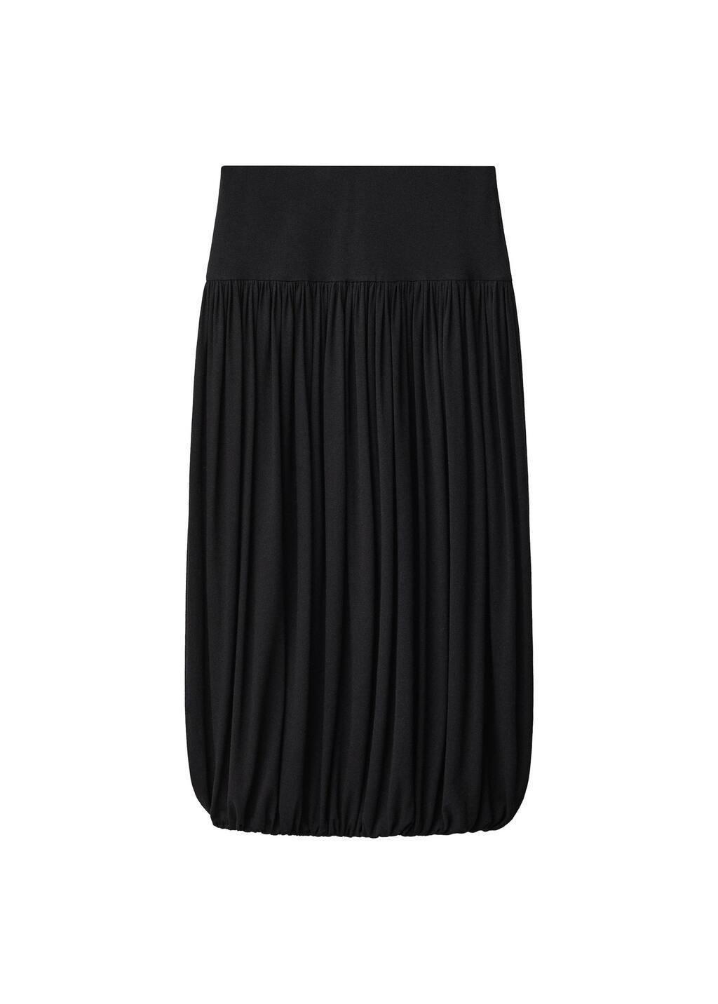 Black Balloon-Effect Midi-Skirt, , large image number 3