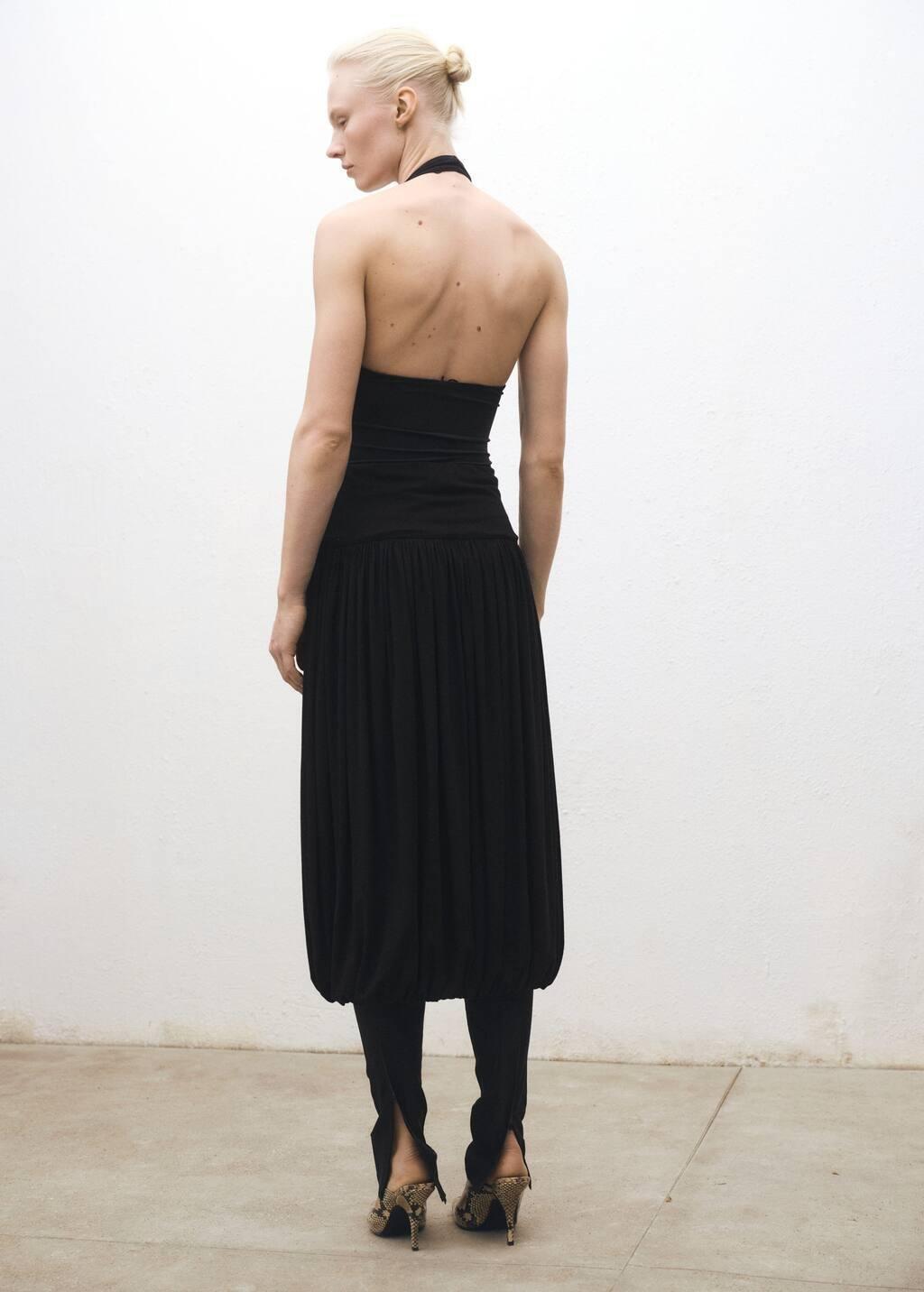 Black Balloon-Effect Midi-Skirt, , large image number 5