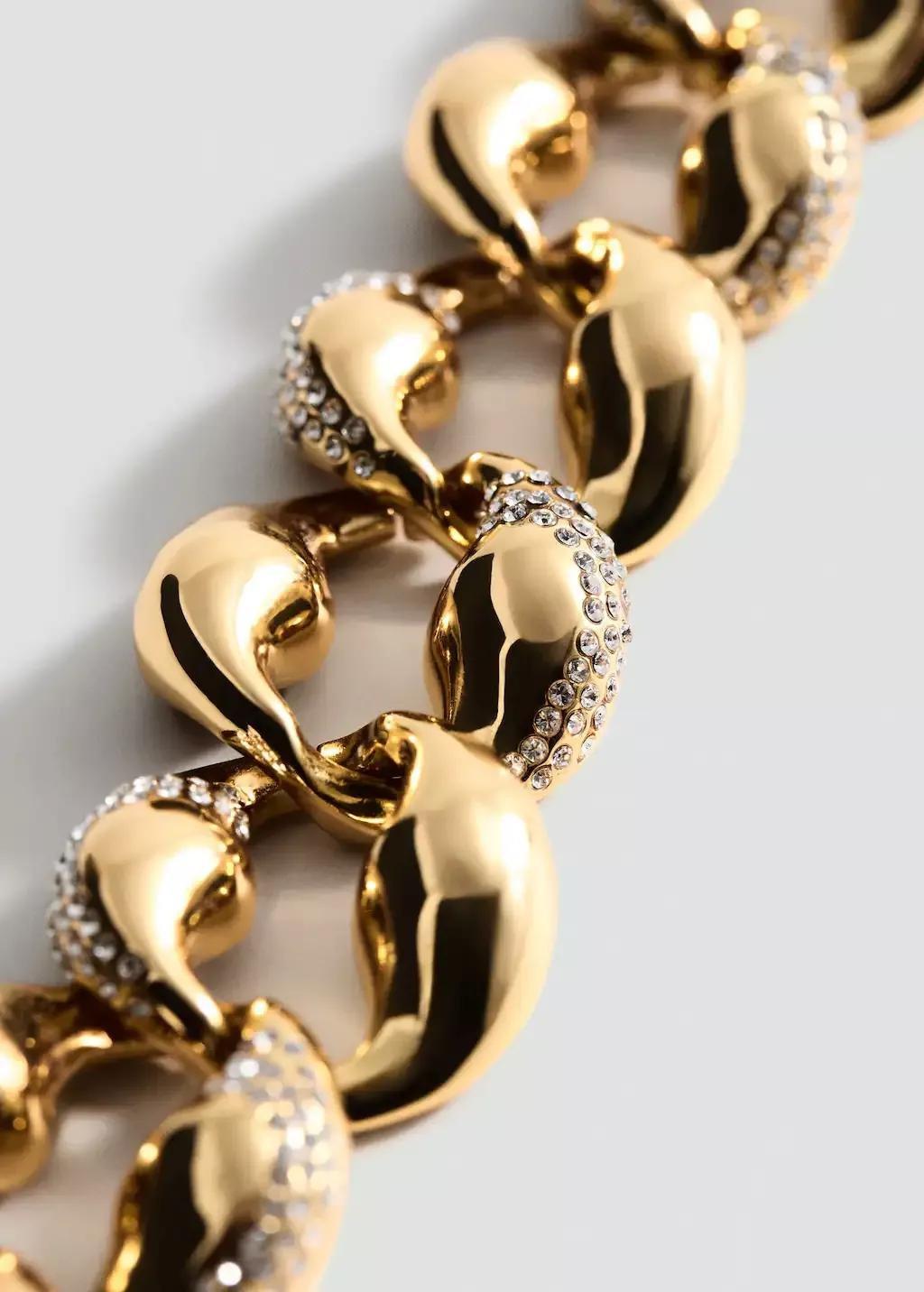 Gold Rhinestone Link Pendant, Gold, large image number 0