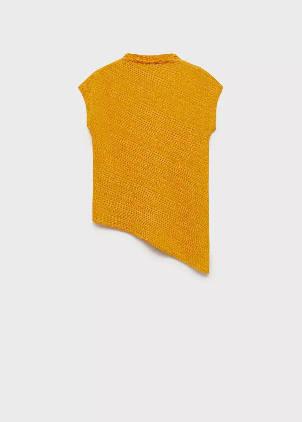 Yellow Asymmetrical Textured Top, , large image number 3