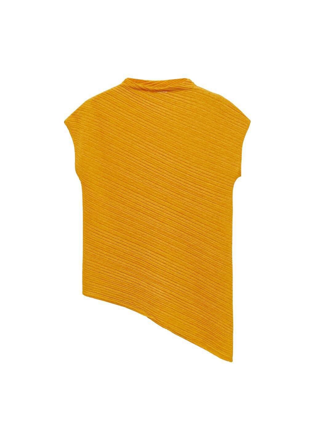 Yellow Asymmetrical Textured Top, , large image number 3
