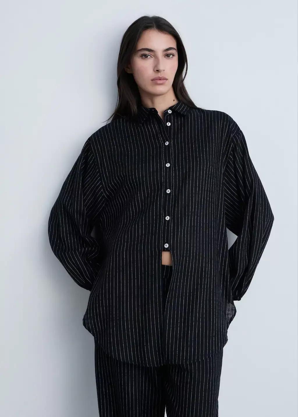 Black Stripped Knot Shirt, , large image number 0