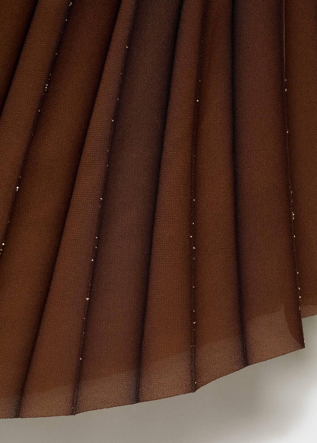 Brown Asymmetrical Pleated Blouse, , large image number 3
