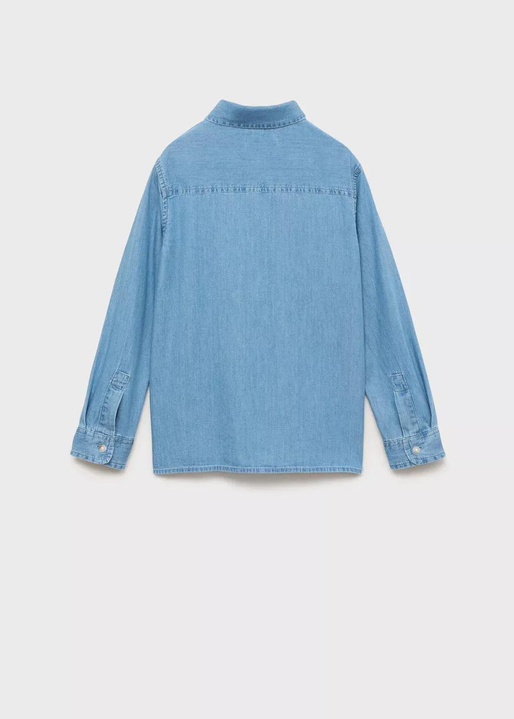 Blue Denim Shirt With Polo Collar, Kids Boy, , large image number 4