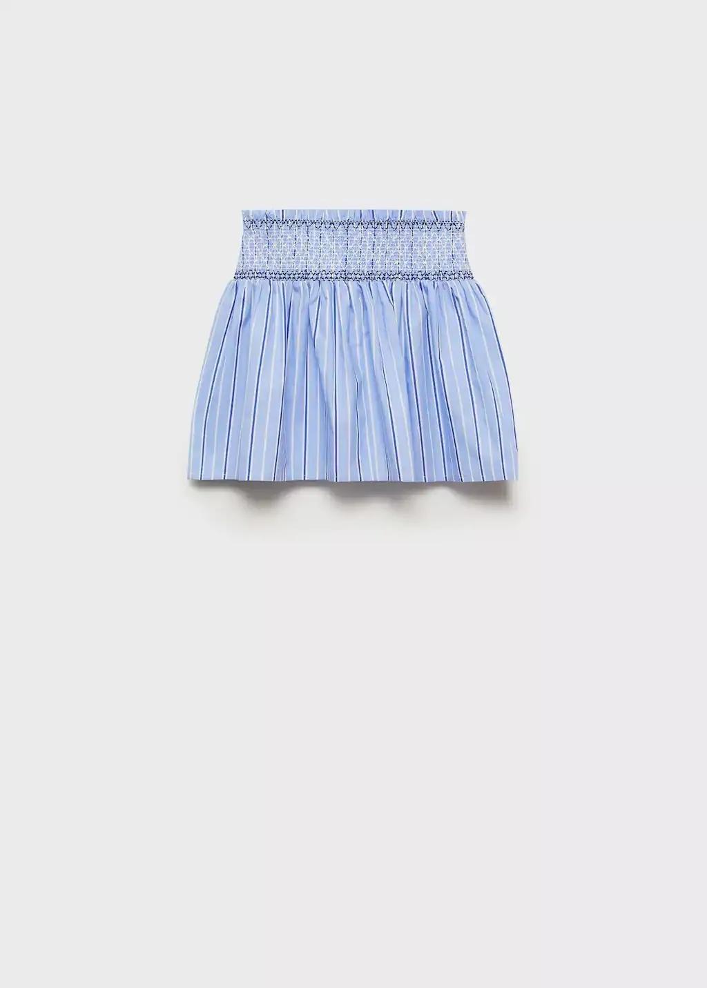 Blue Short Pleated Skirt, Kids Girl, , large image number 1