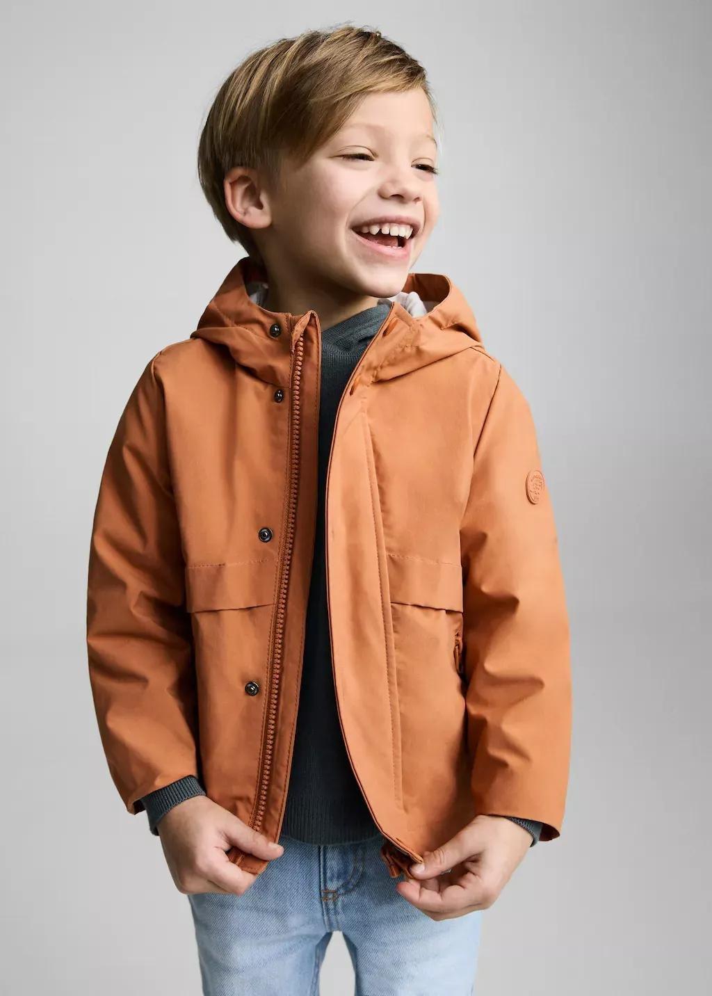 Brown Hooded Water-Repellent Parka, Baby Boy, , medium