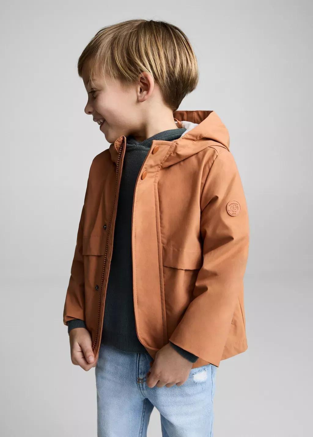 Brown Hooded Water-Repellent Parka, Baby Boy, , large image number 2