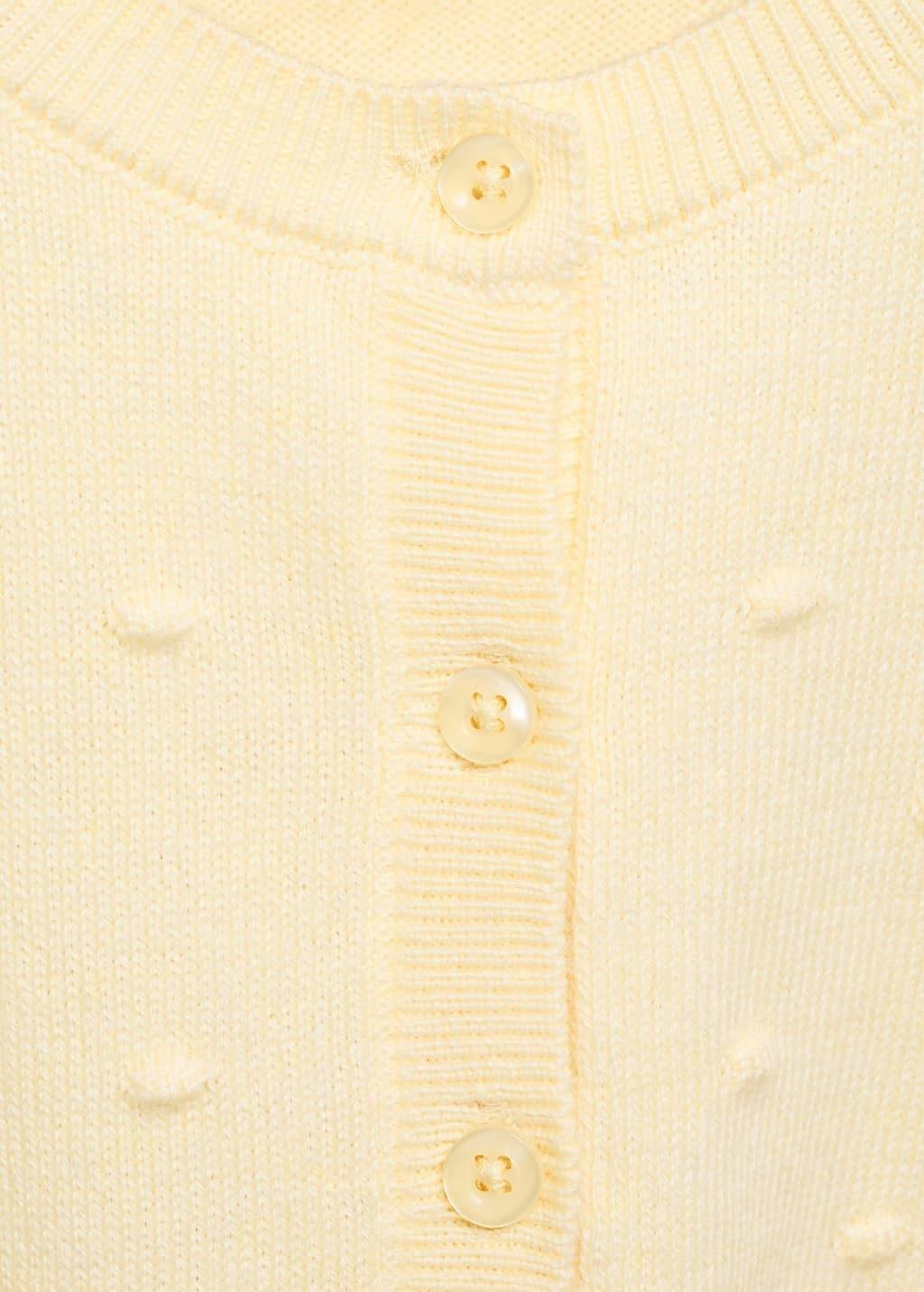Yellow Embroidered Knit Cardigan, Baby Girl, , large image number 2