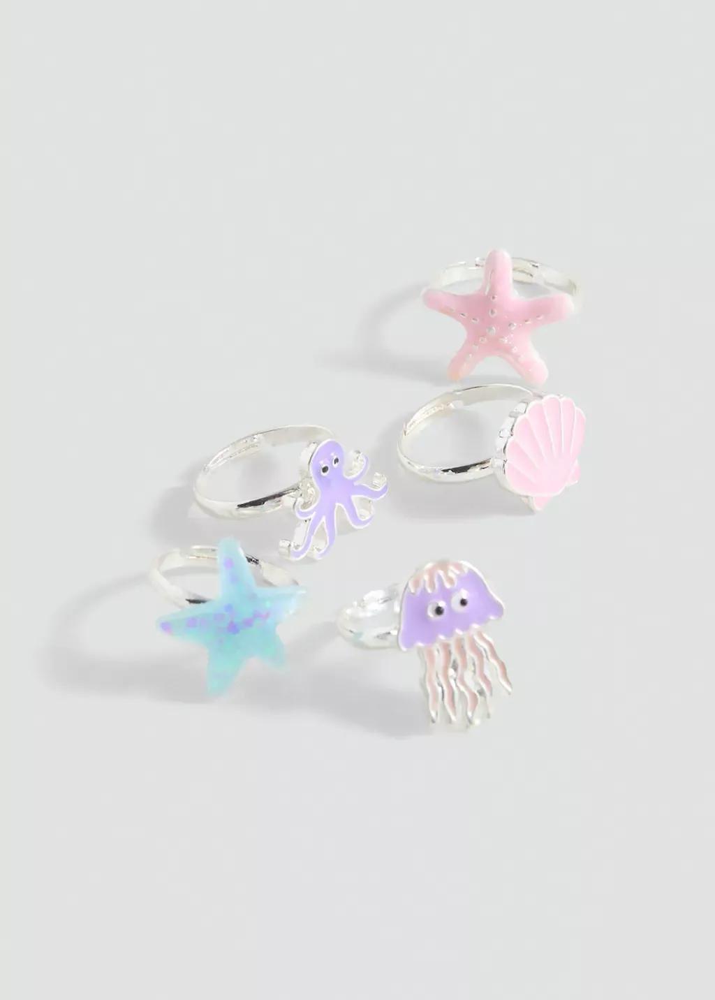 Silver Set Of 5 Combined Rings, Silver, large image number 0
