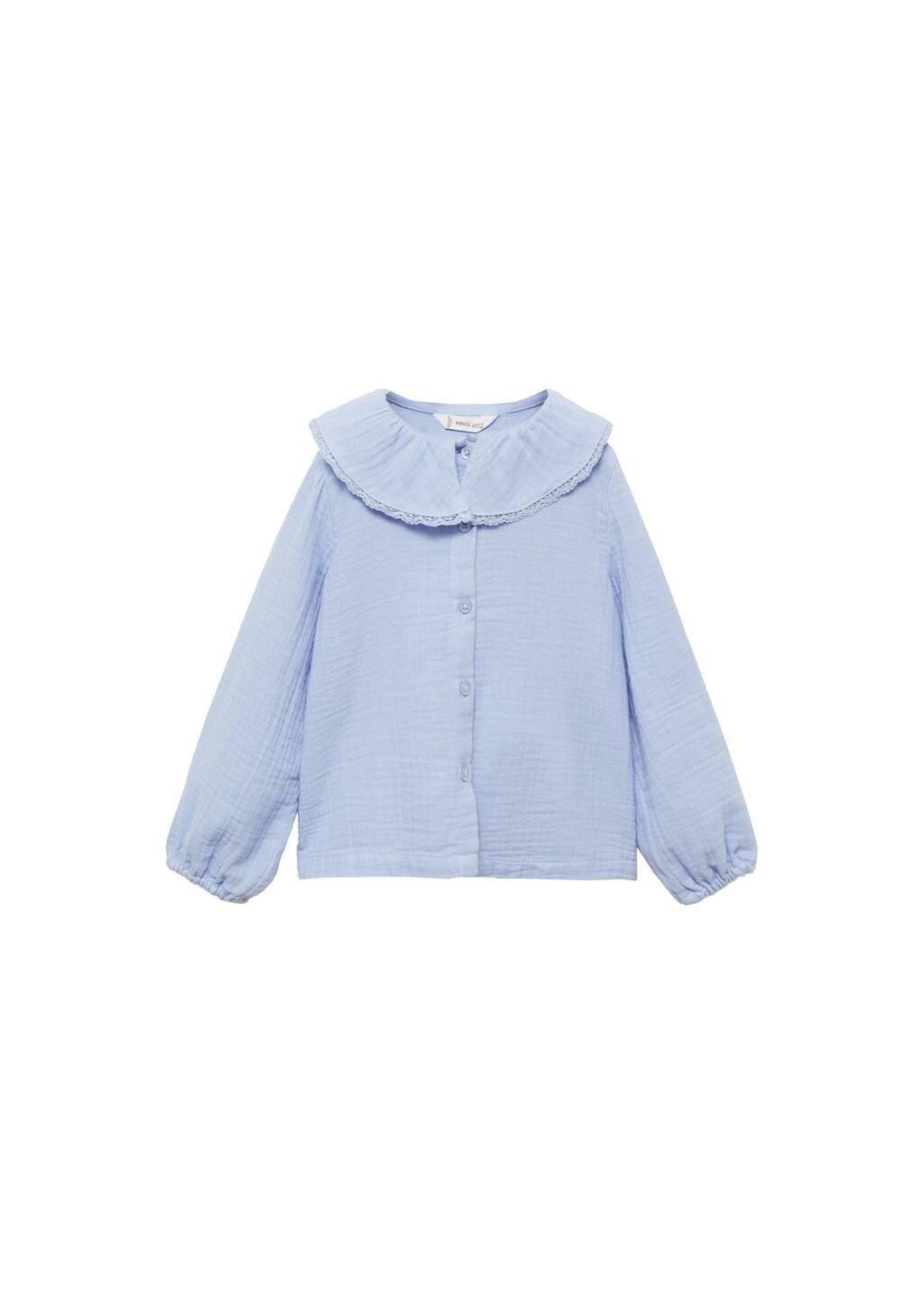 Blue Cotton Babydoll Blouse, Kids Girls, , medium