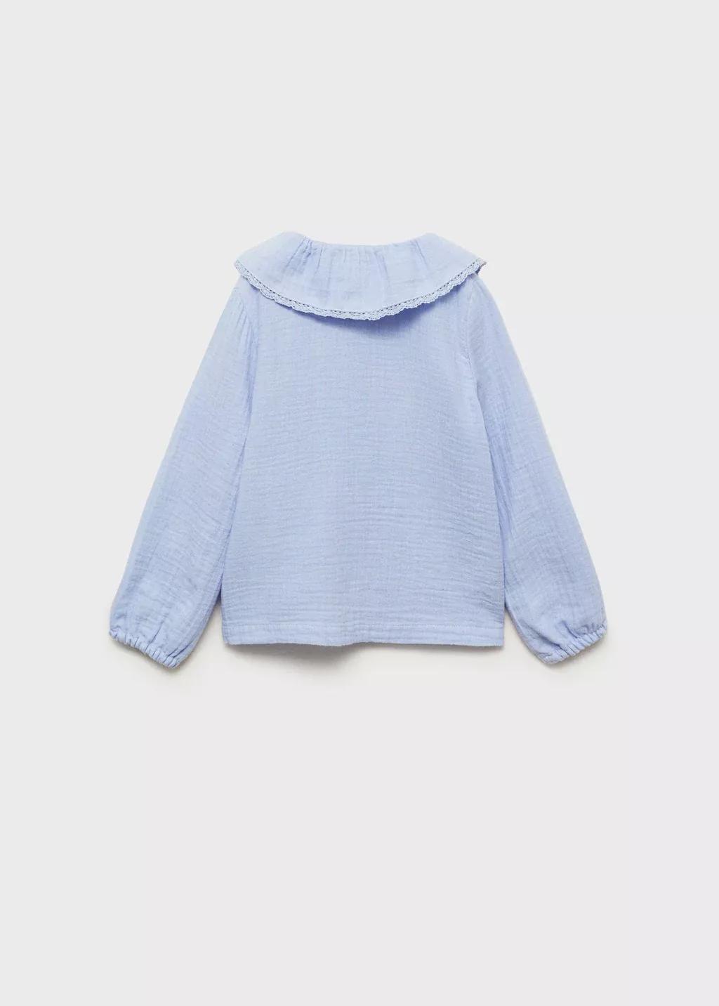 Blue Cotton Babydoll Blouse, Kids Girls, , large image number 1