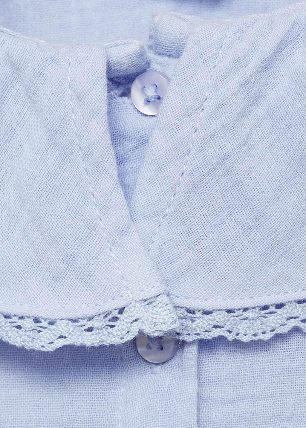 Blue Cotton Babydoll Blouse, Kids Girls, , large image number 3