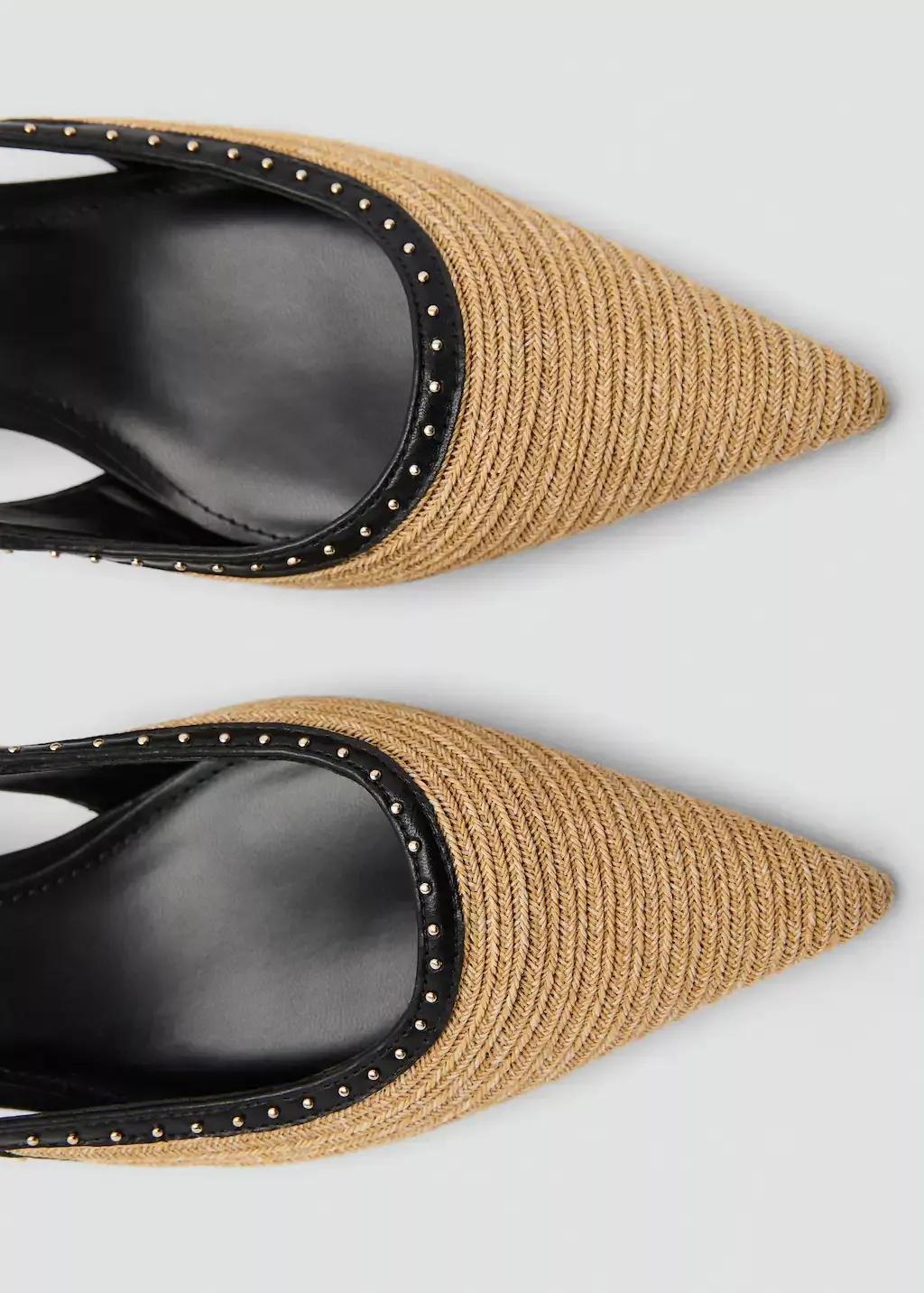 Brown Lt Pastel Natural Fibre Kitten-Heel Shoes, Light Pastel Brown, large image number 1