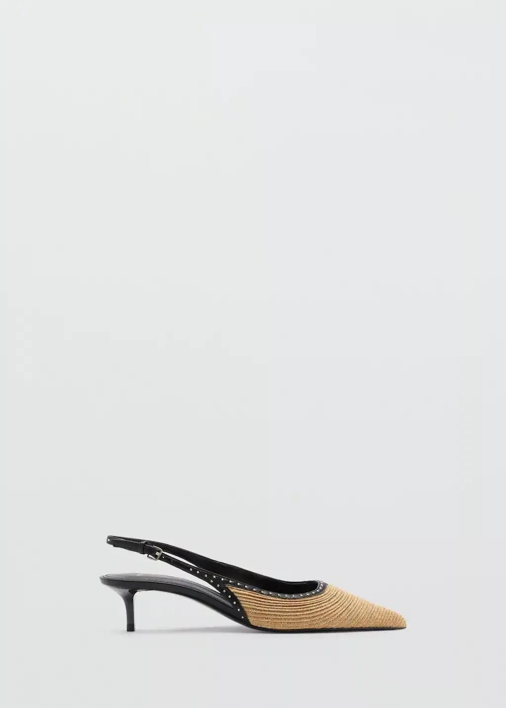 Brown Lt Pastel Natural Fibre Kitten-Heel Shoes, , large image number 3