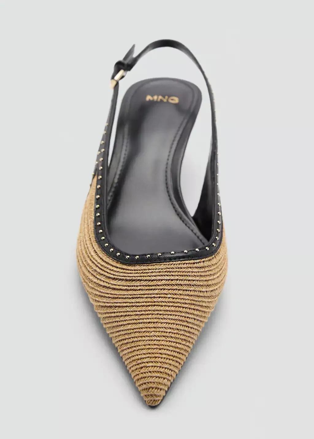 Brown Lt Pastel Natural Fibre Kitten-Heel Shoes, , large image number 4