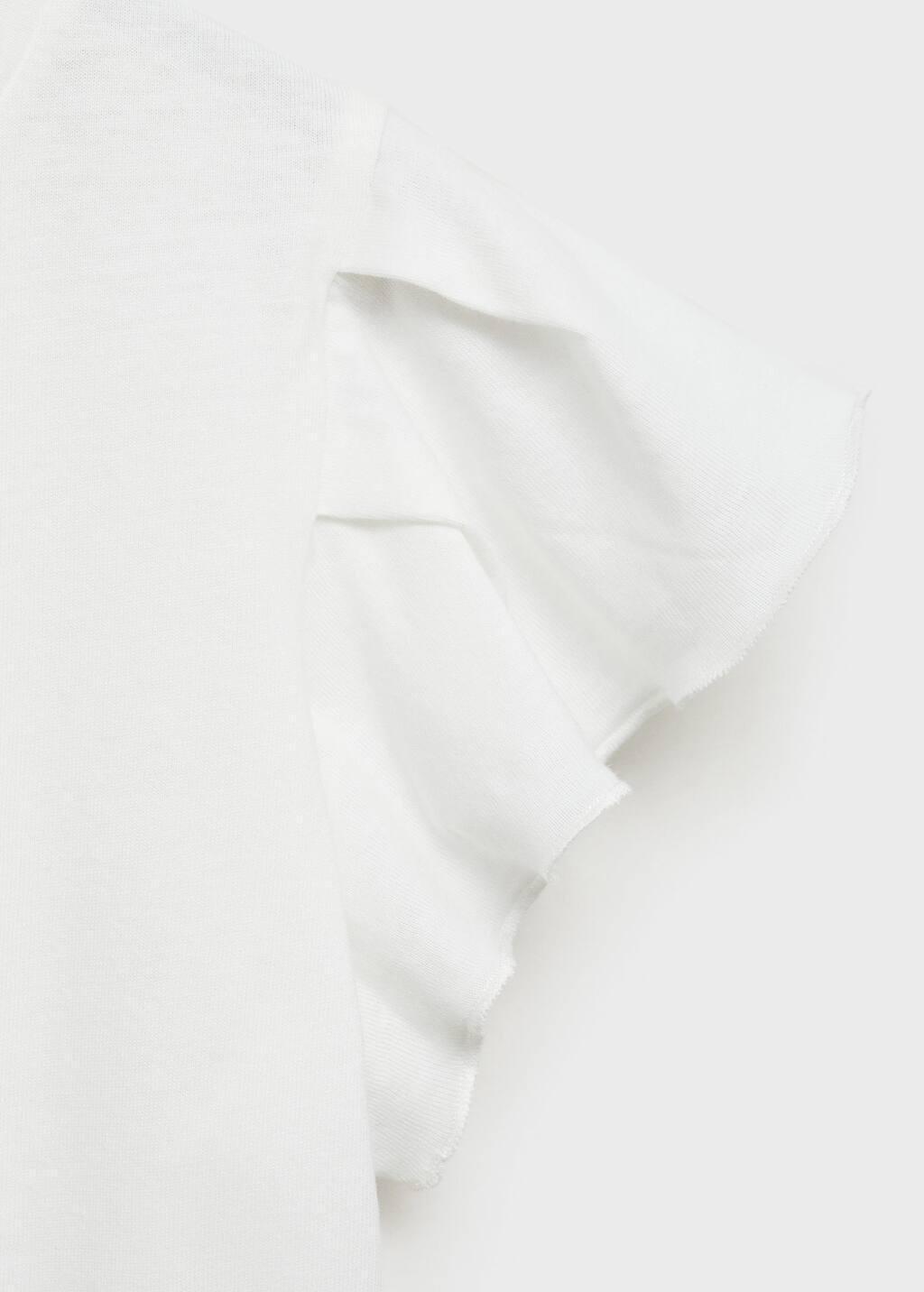 White Ruffle Regular Shirt, Kids Girls, , large image number 2