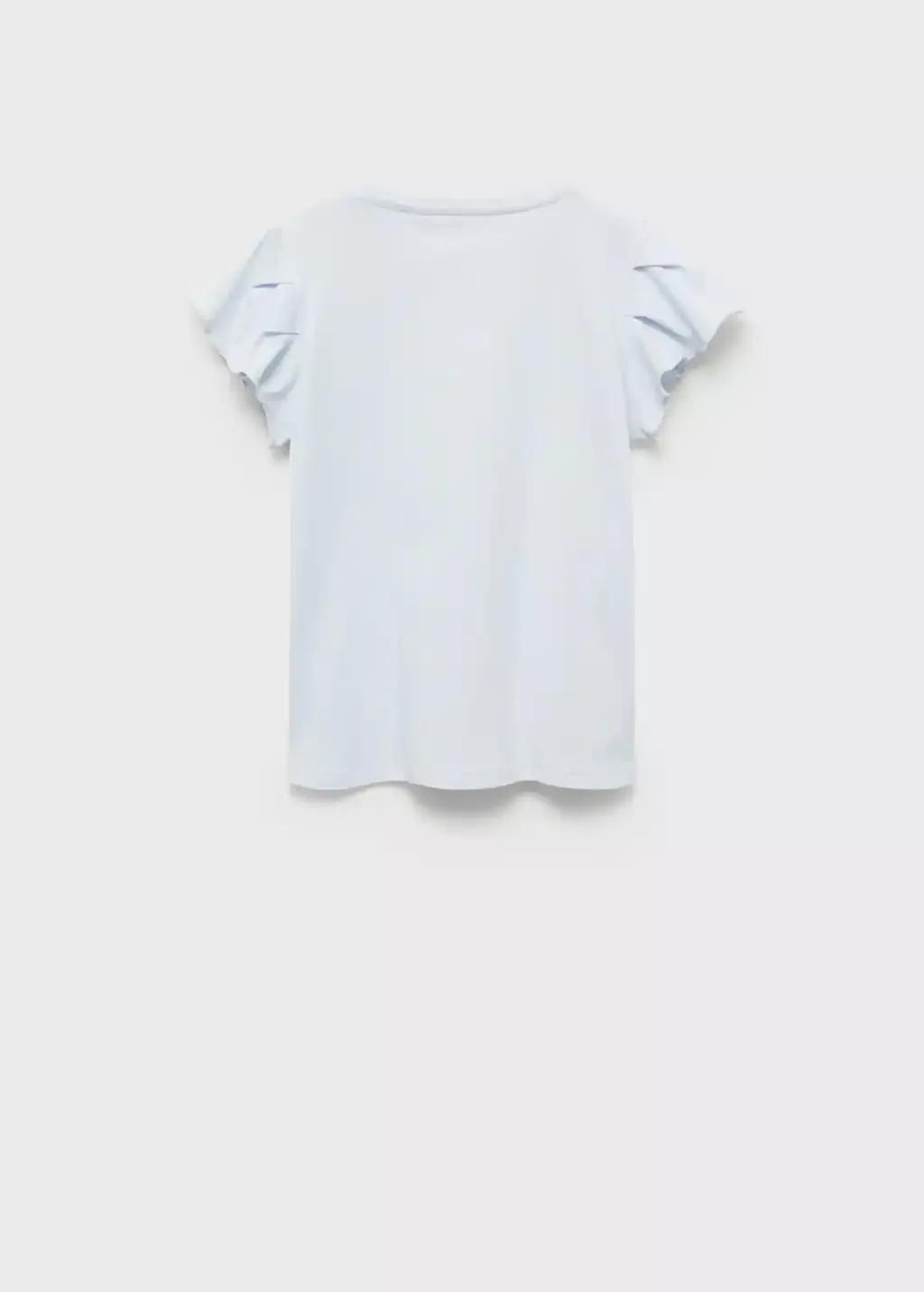 Blue Lt Pastel Short-Sleeved Ruffle T-Shirt, Kids Girl, , large image number 1