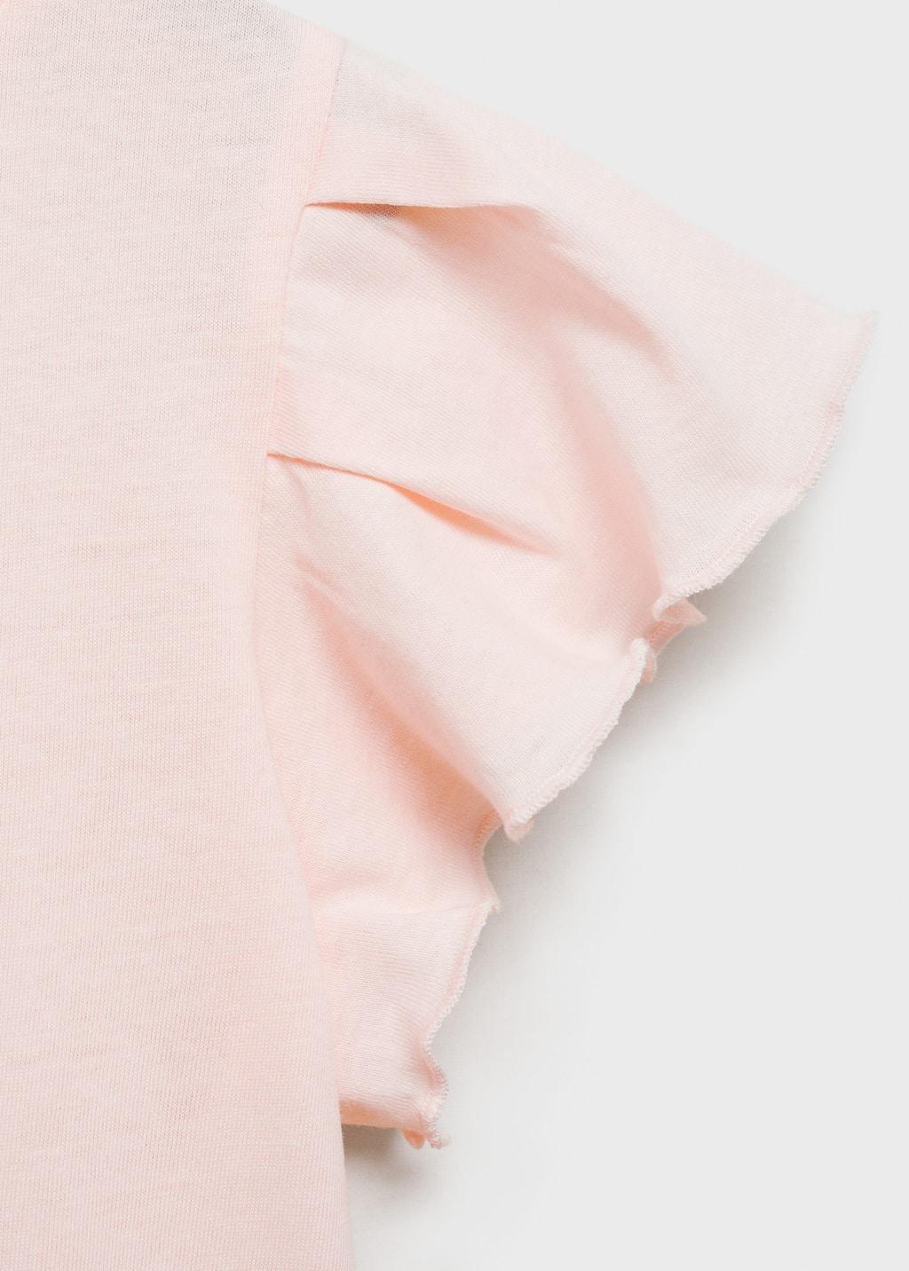 Pink Short-Sleeved Ruffle T-Shirt, Kids Girl, , large image number 4