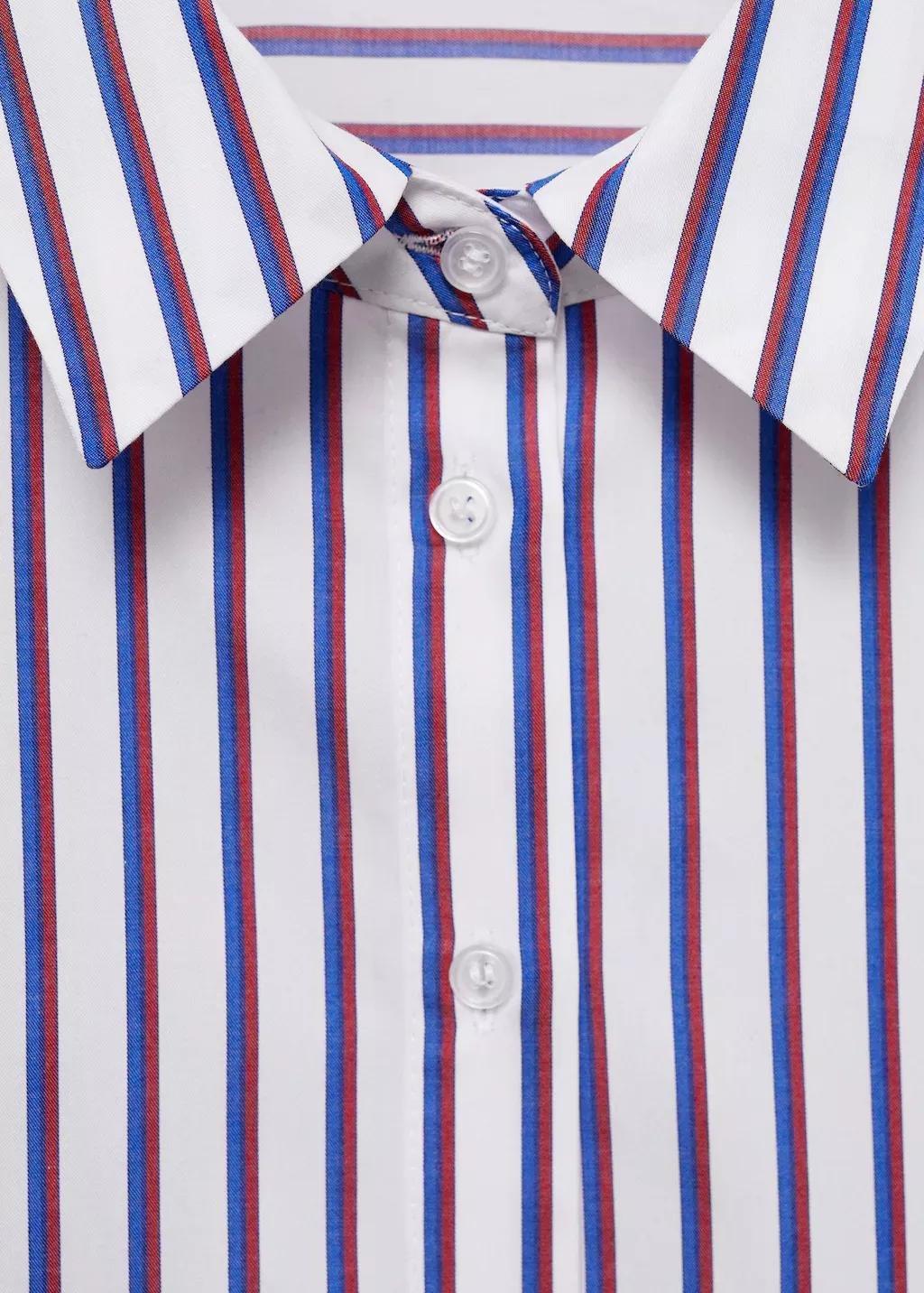 Red Striped Cropped Shirt, , large image number 2