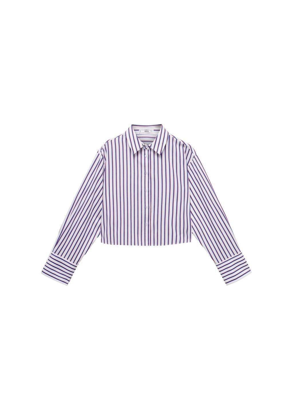 Red Striped Cropped Shirt, , large image number 3