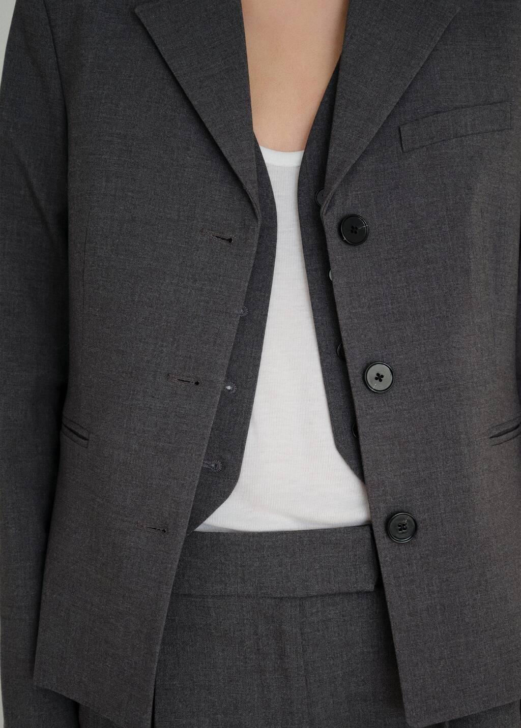 Grey Straight-Fit Suit Trousers, , large image number 1