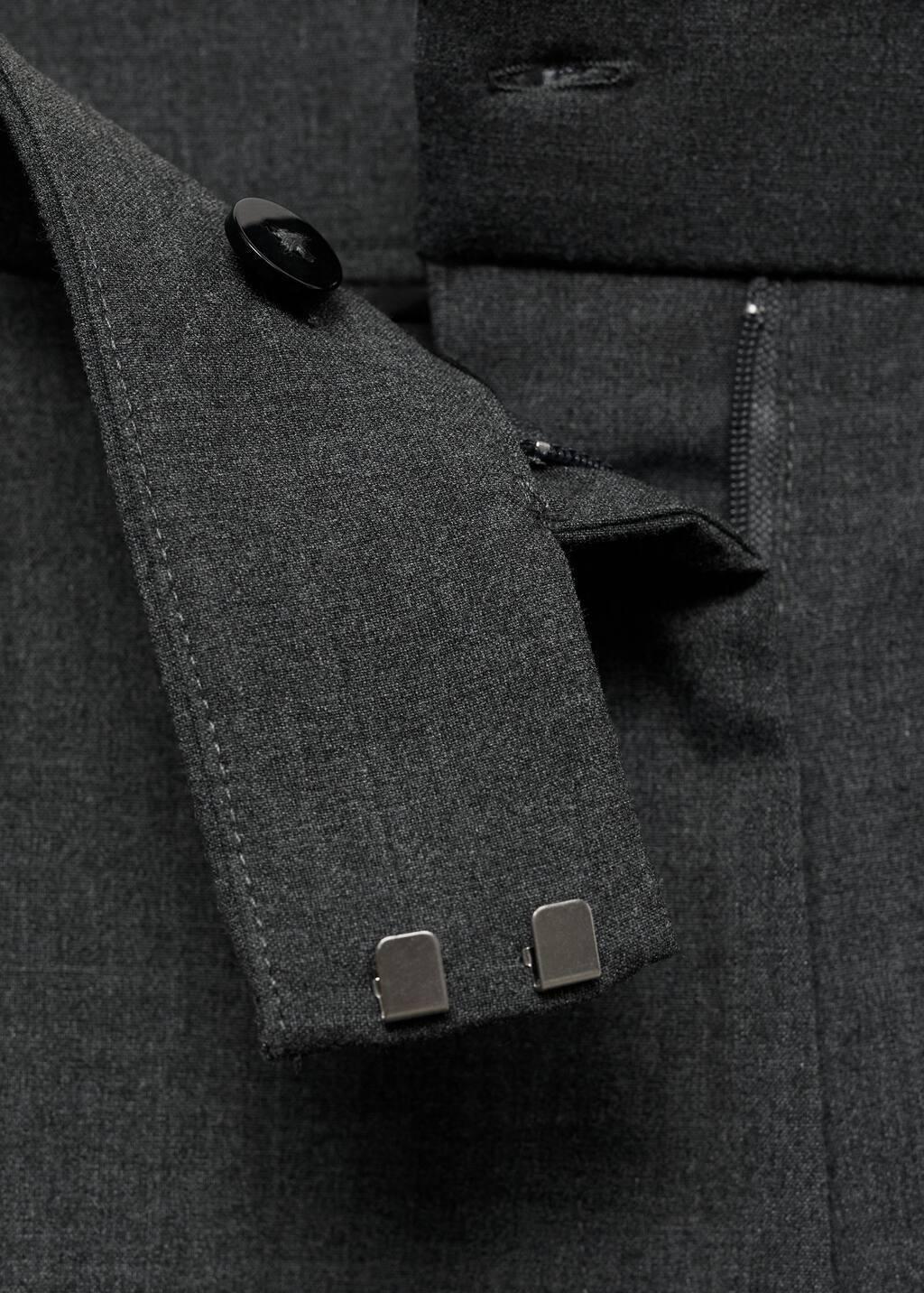 Grey Straight-Fit Suit Trousers, , large image number 2