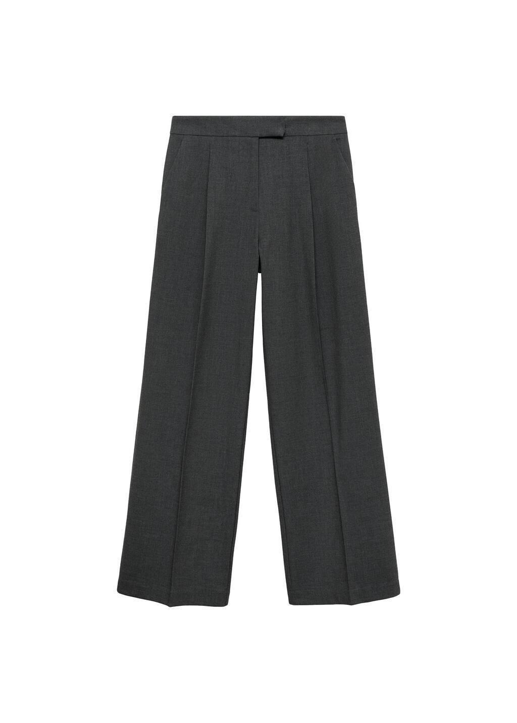 Grey Straight-Fit Suit Trousers, , large image number 4