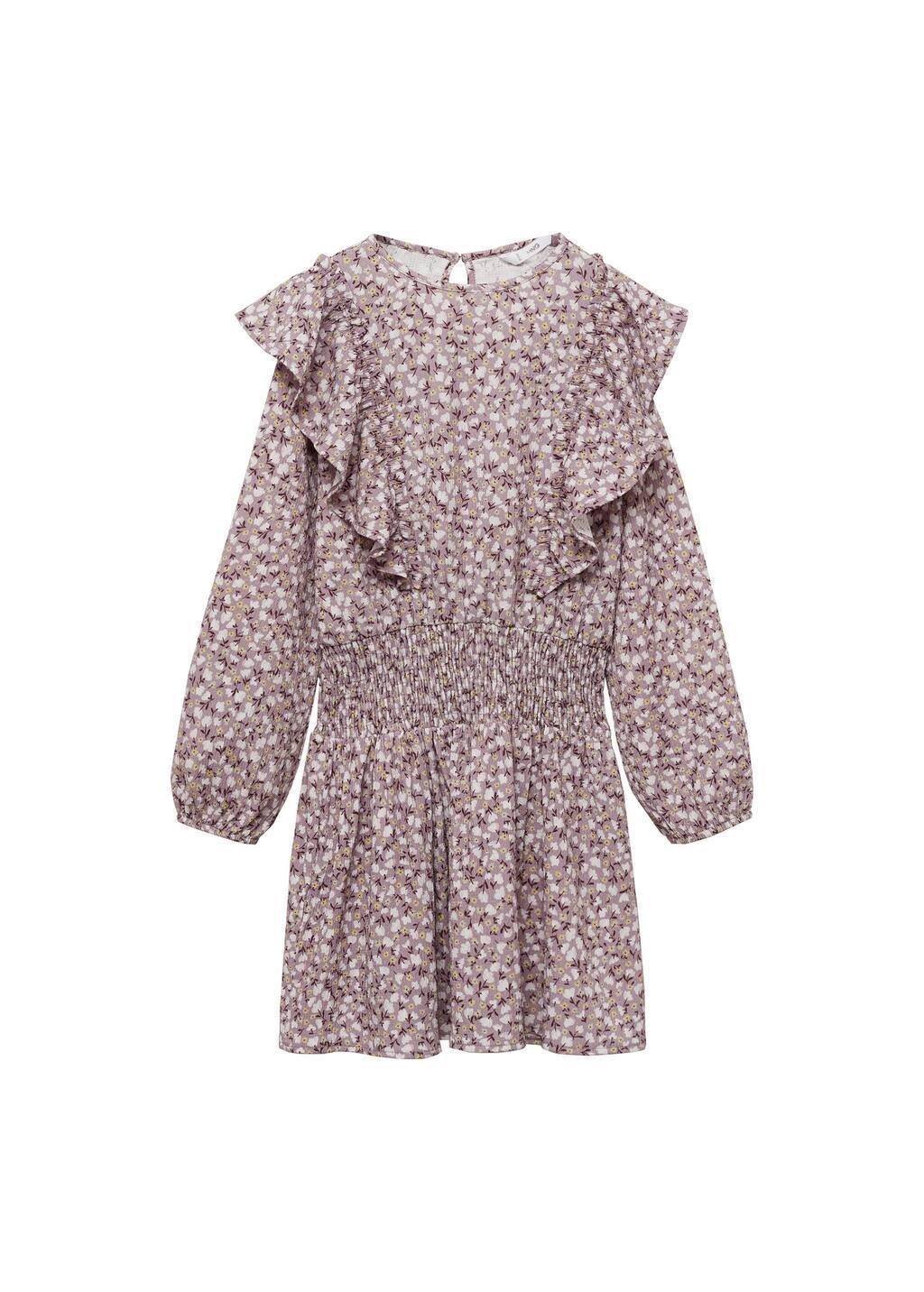 Purple Lt Pastel Ruffled Flowers Dress, Kids Girl, , large image number 0