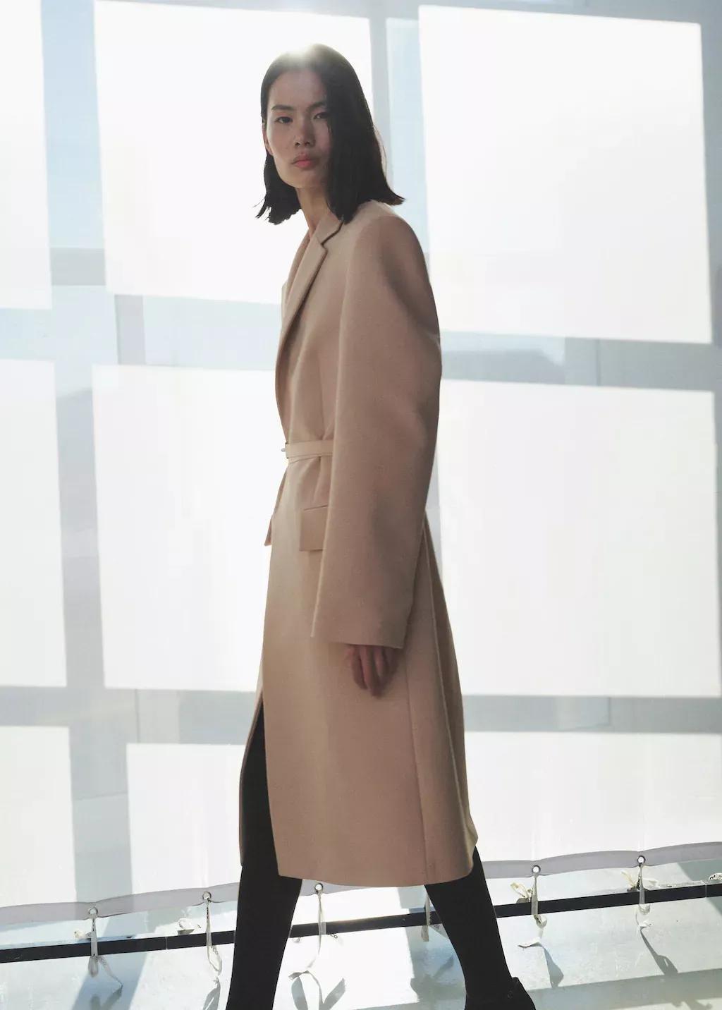 Pink Woollen Overcoat, , large image number 1