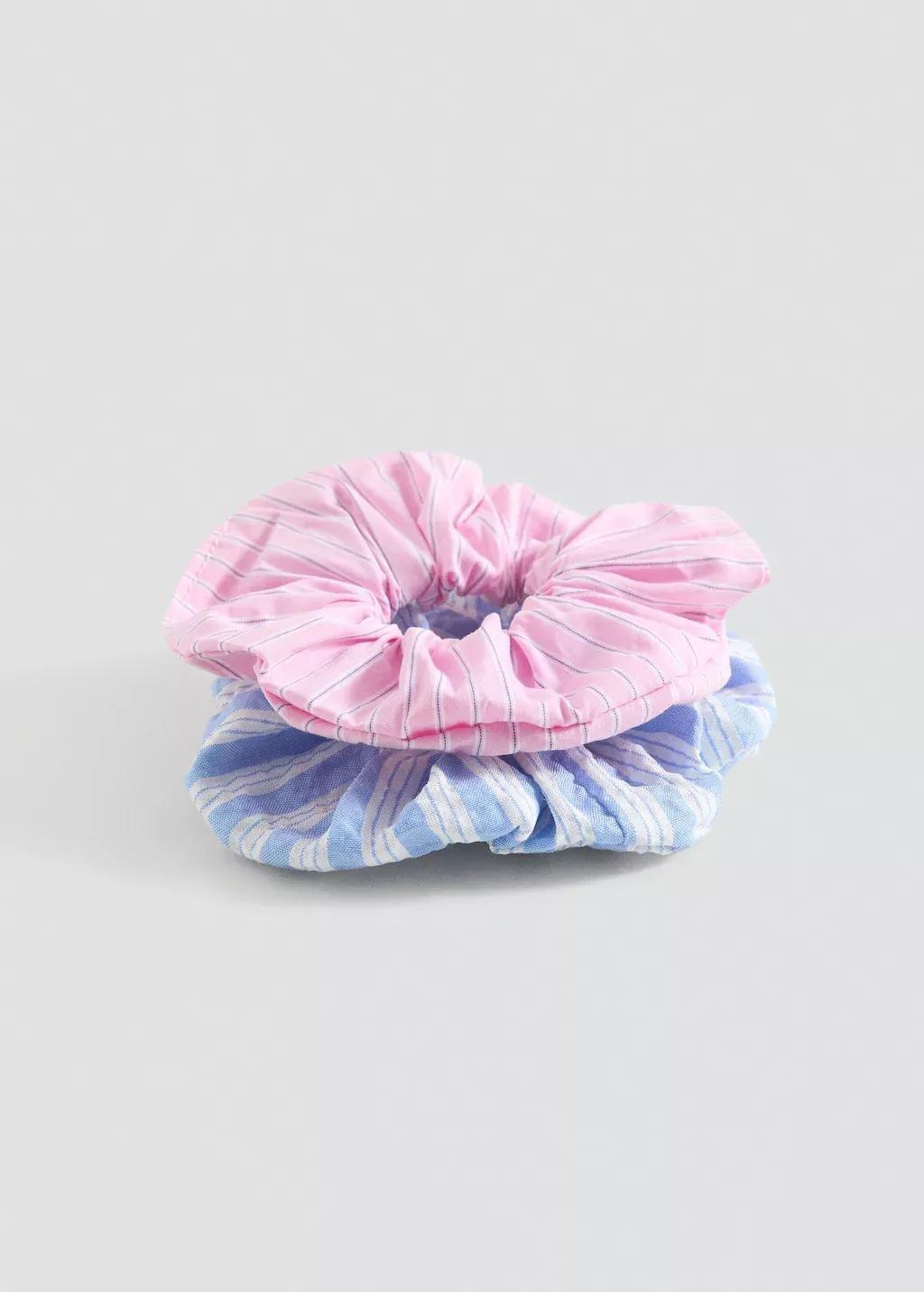Pack Of 2 Scrunchies, Kids Girls, Light-Pastel Blue, large image number 0