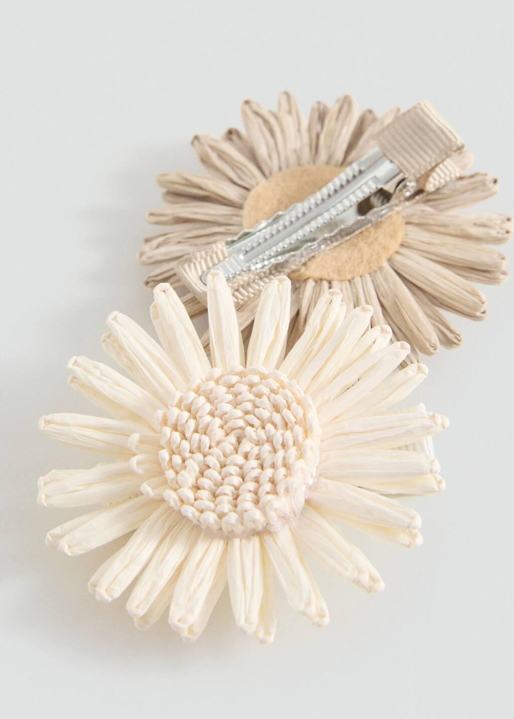 Pack Of 2 Fur-Effect Hair Clips, Kids Girls, Light Pastel Brown, large image number 0