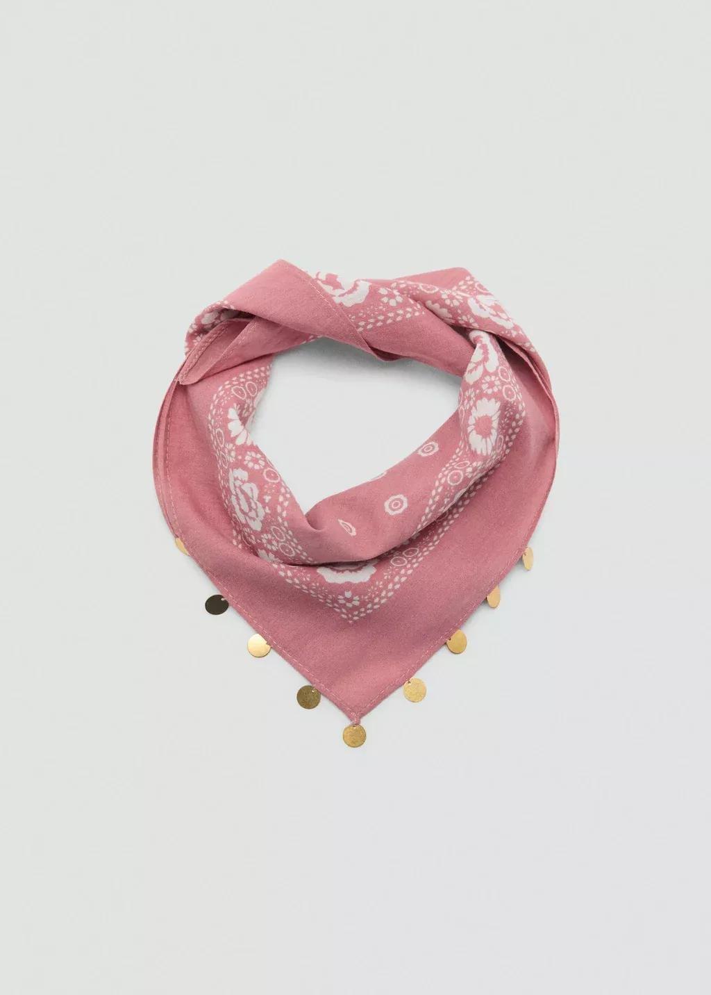 Pink Lt Pastel Check Printed Scarf, Kids Girl, Light-Pastel Pink, large image number 0