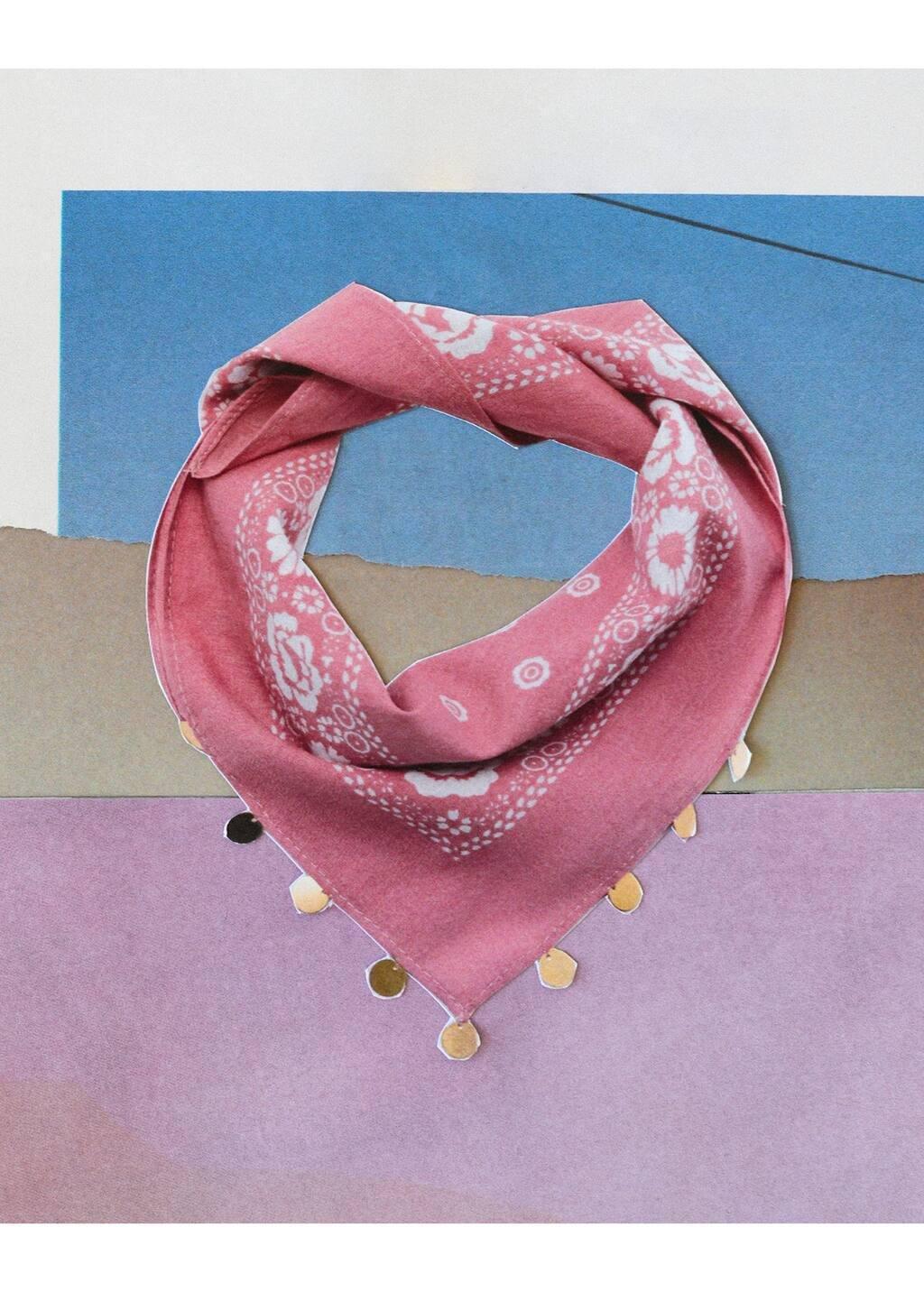 Pink Lt Pastel Check Printed Scarf, Kids Girl, Light-Pastel Pink, large image number 2