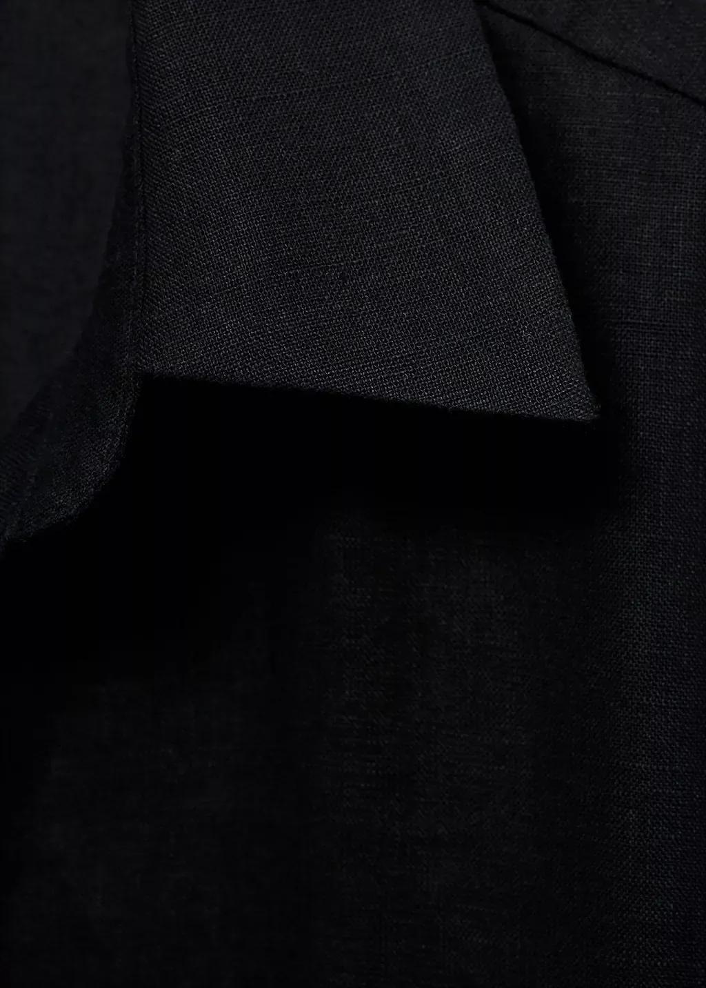 Black Regular-Fit Linen Shirt, , large image number 5