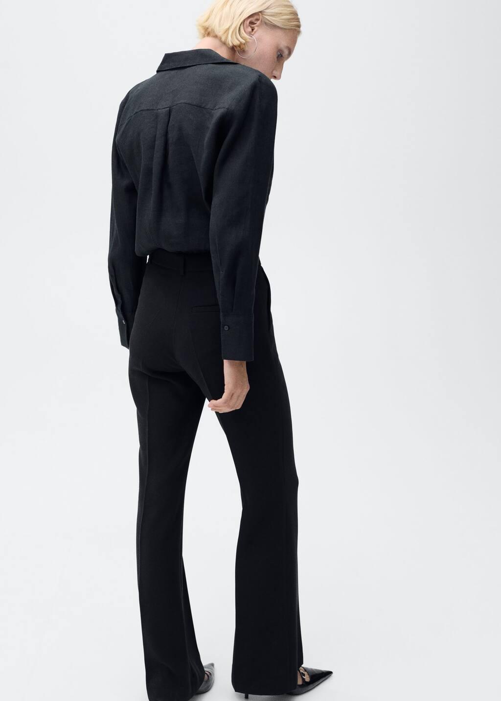 Black Regular-Fit Linen Shirt, , large image number 9