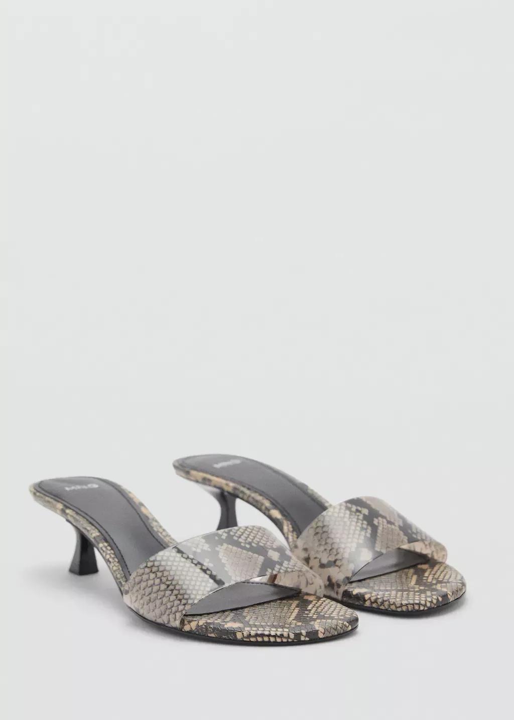 Beige Animal Print Strap Sandal, , large image number 0