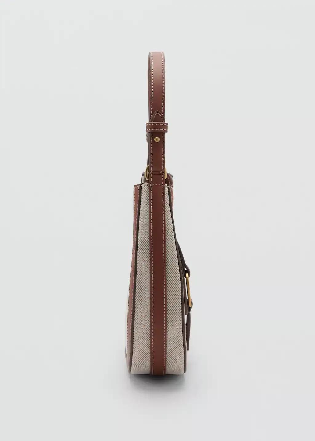 Brown Contrast Canvas Shoulder Bag, Medium Brown, large image number 1