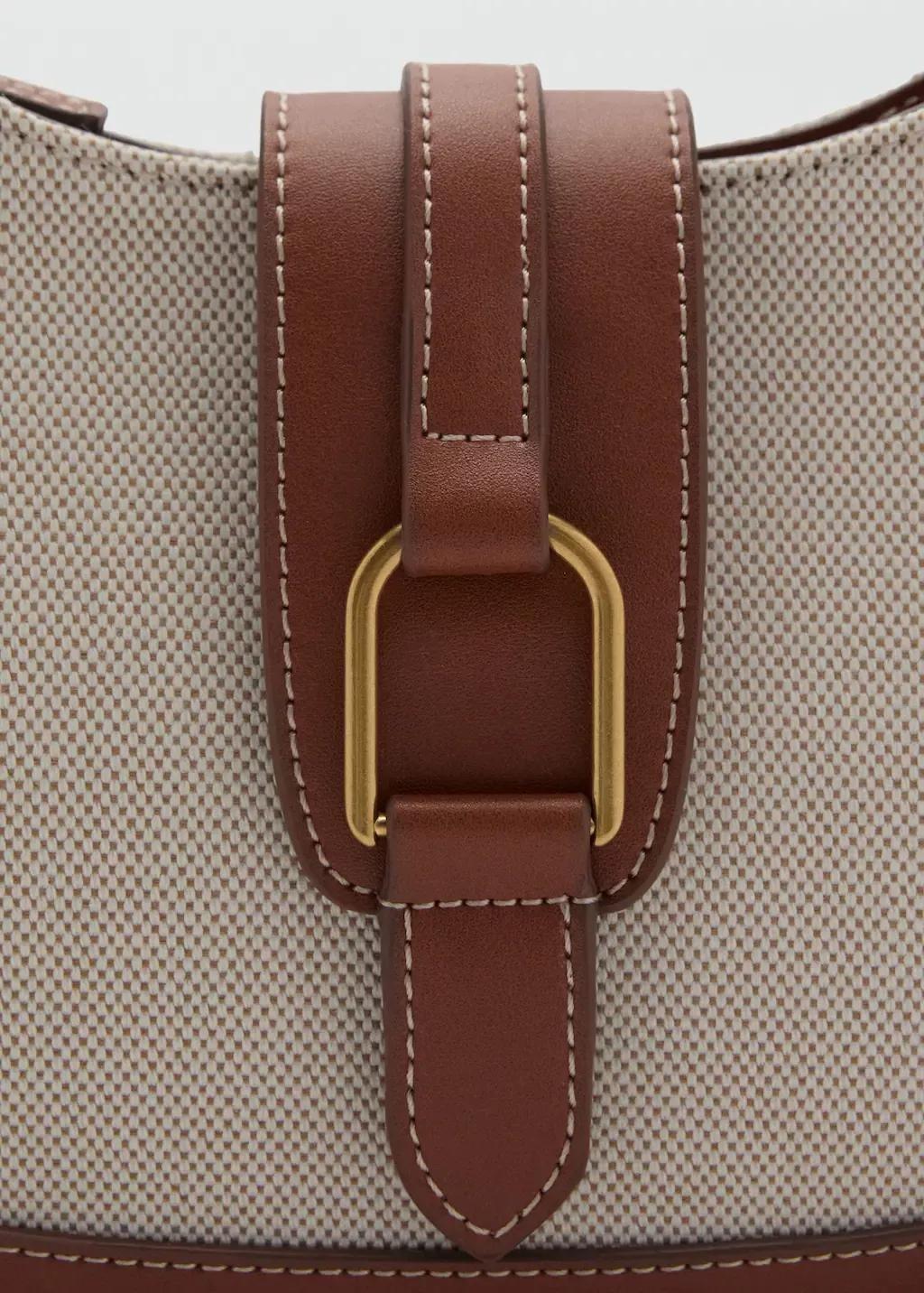 Brown Contrast Canvas Shoulder Bag, Medium Brown, large image number 2