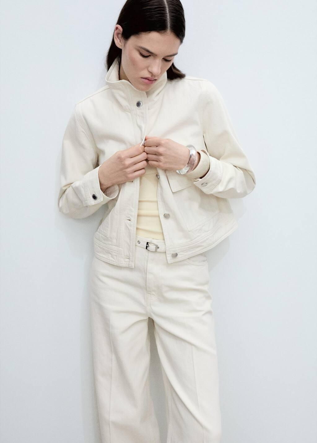 White Wide-Leg Long Jeans, , large image number 1