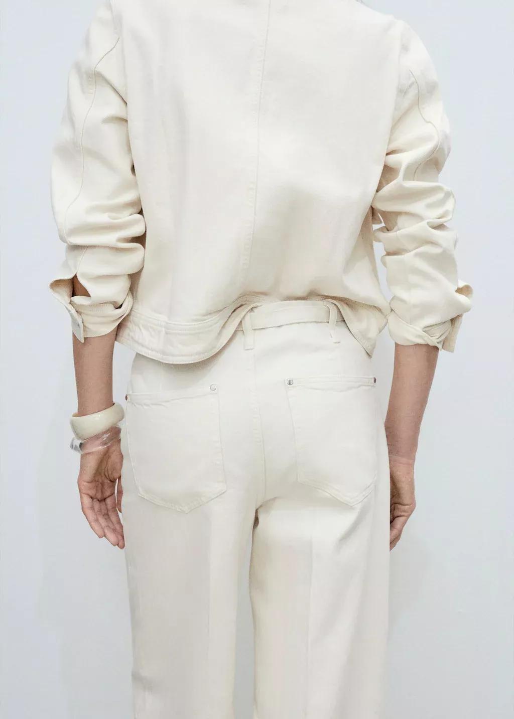 White Wide-Leg Long Jeans, , large image number 4