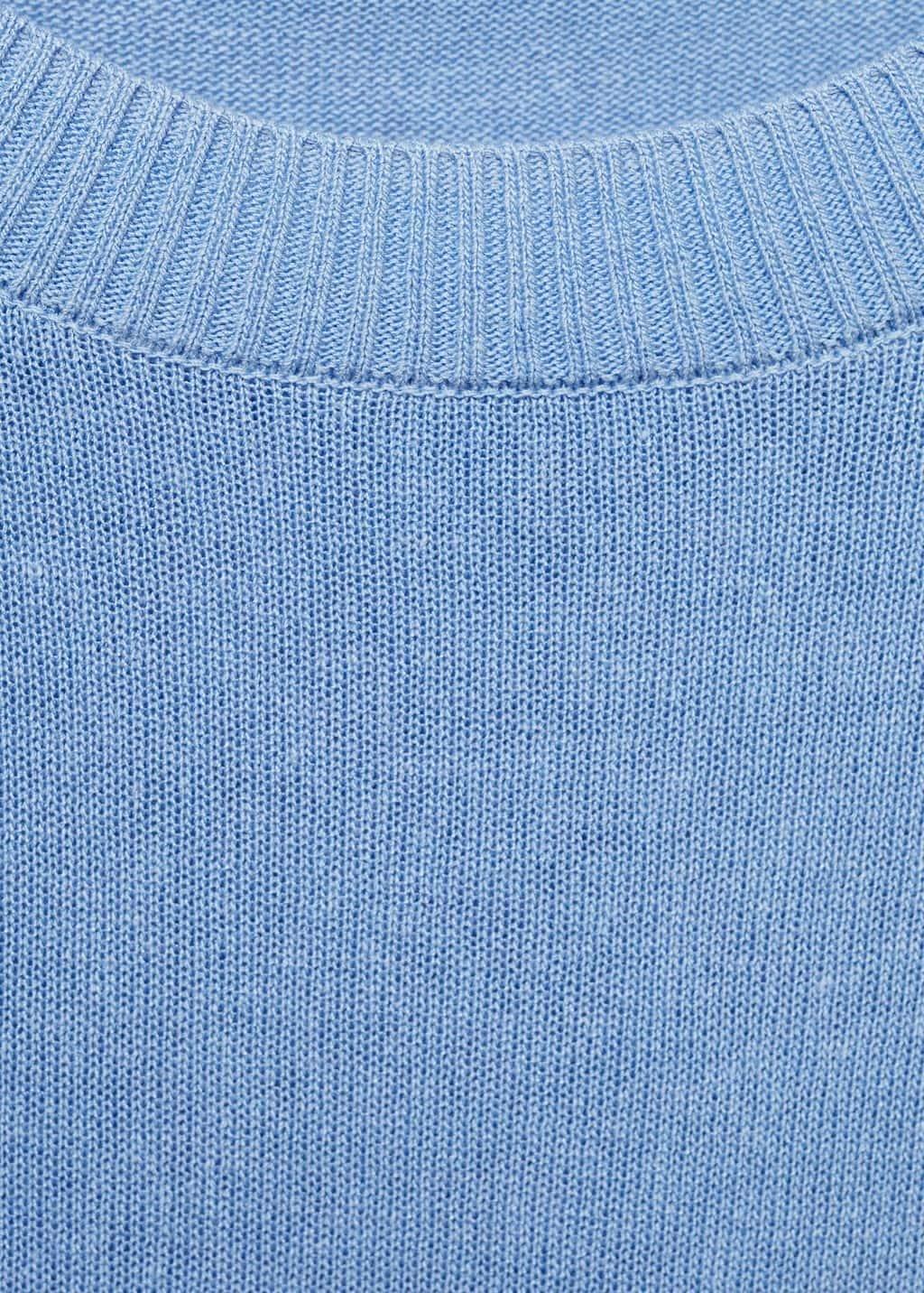 Blue Lt Pastel Linen-Blend Knitted Sweater, , large image number 2