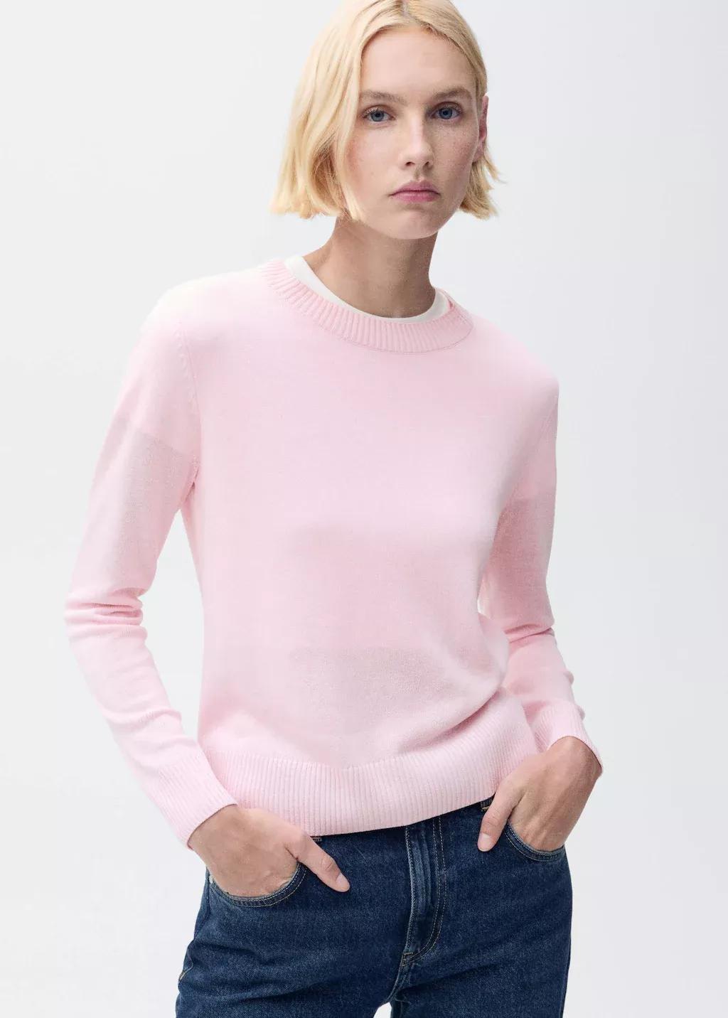 Pink Linen Blend Knitted Sweater, , large image number 0